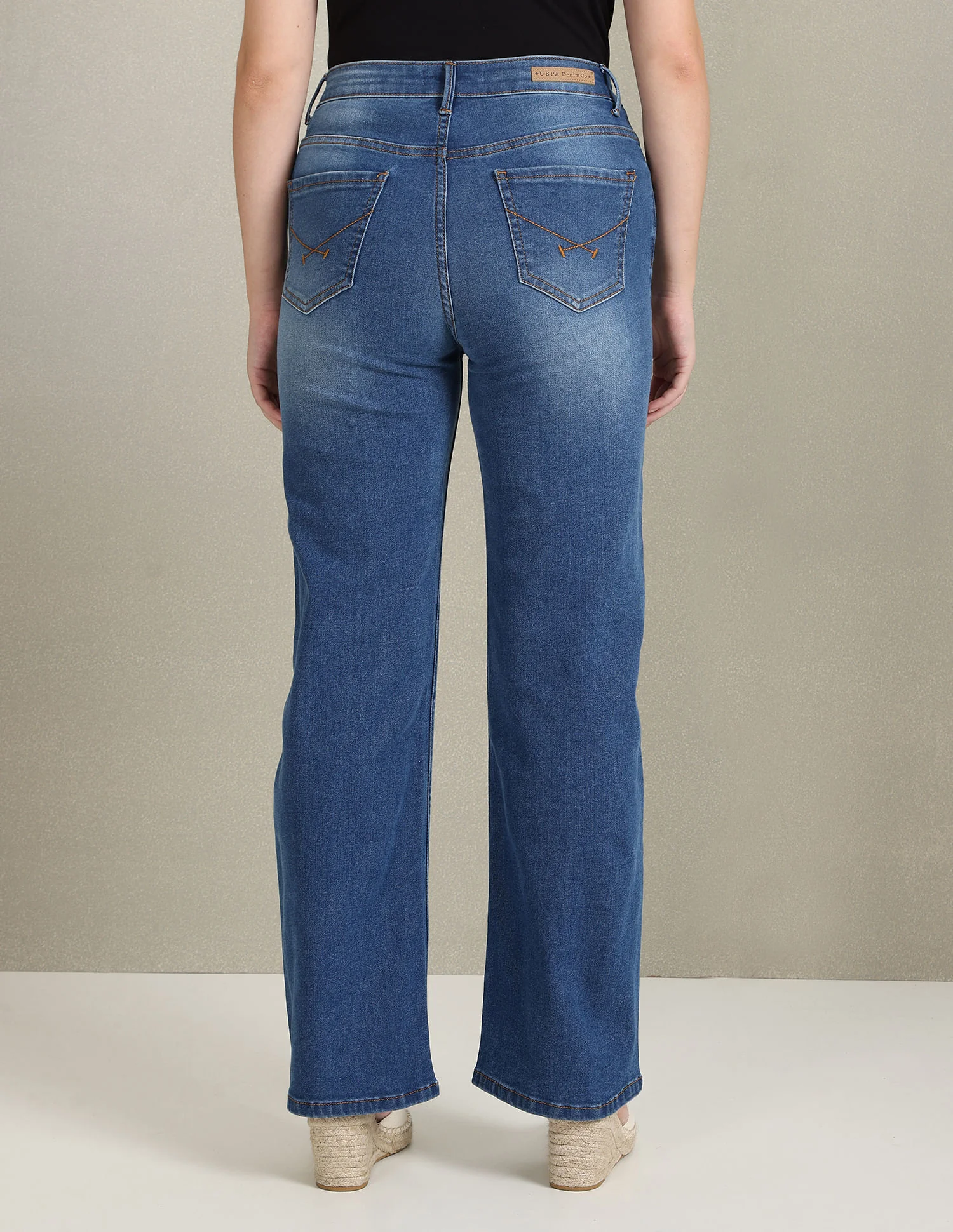 Wide Leg Stone Wash Jeans - Image 6