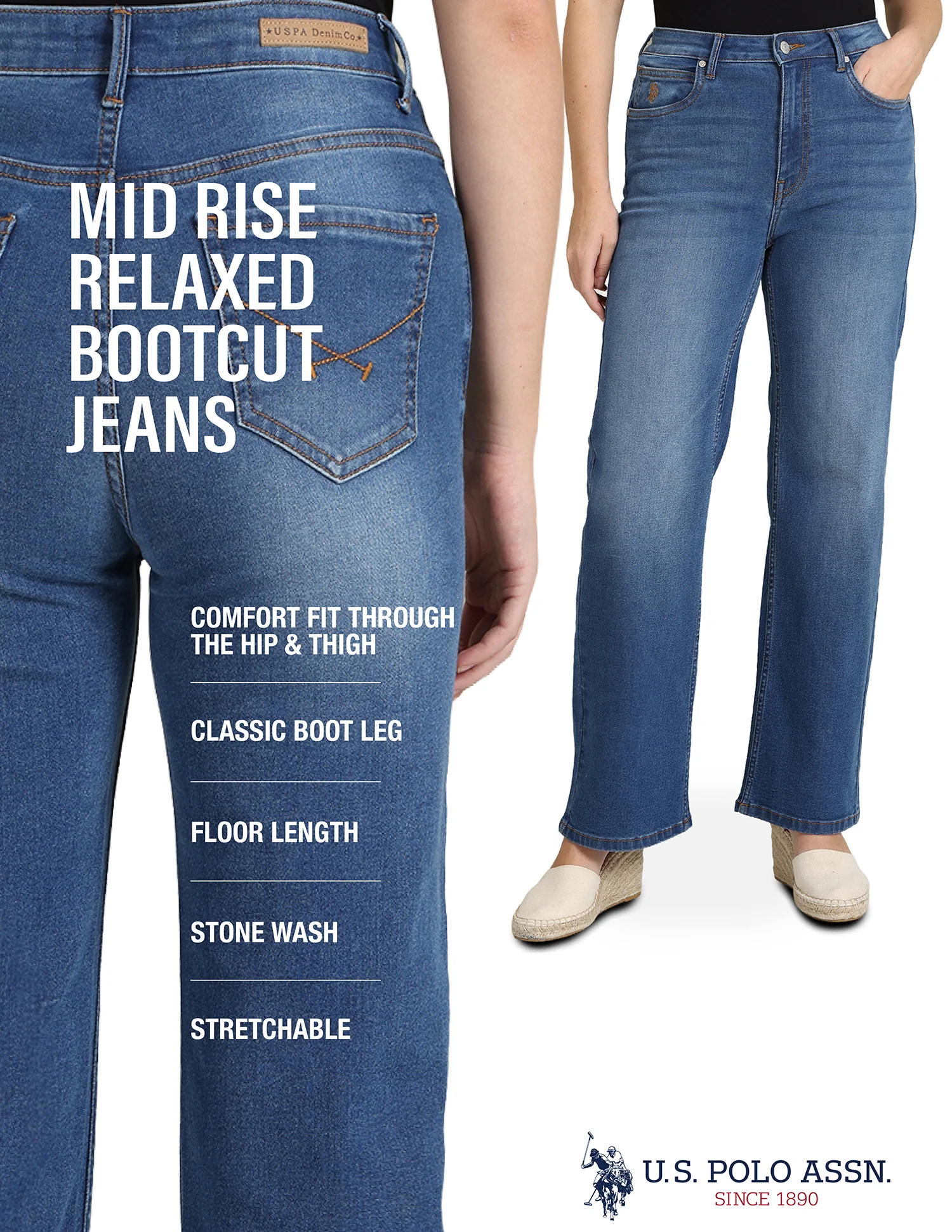Wide Leg Stone Wash Jeans - Image 9
