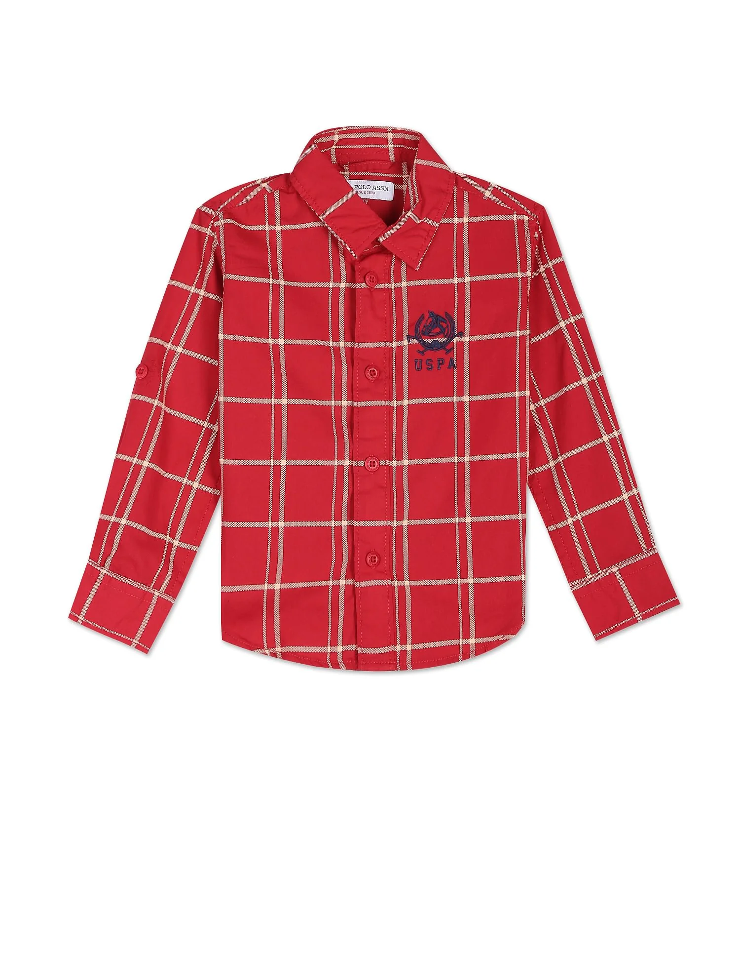 Windowpane Check Cotton Shirt
