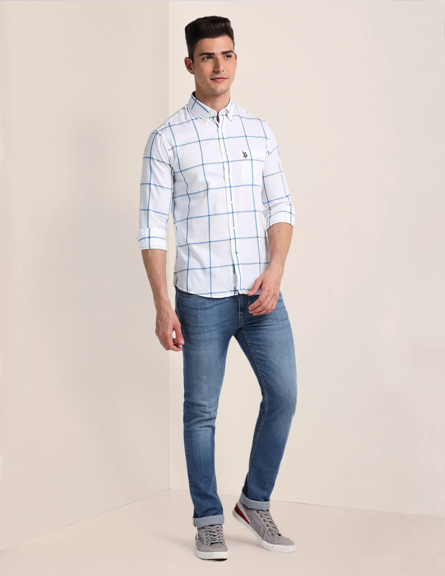 Windowpane Check Dobby Shirt - Image 3