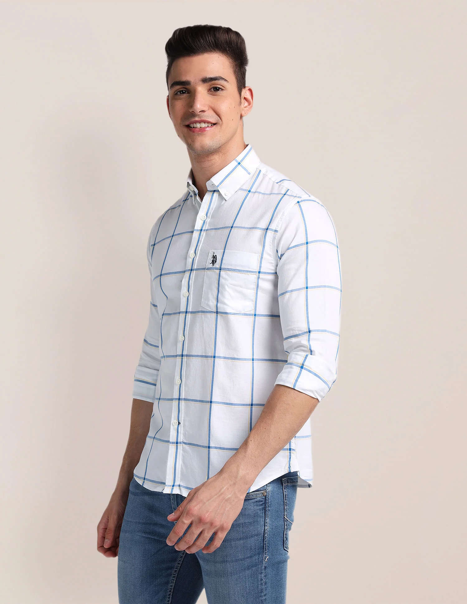 Windowpane Check Dobby Shirt - Image 4