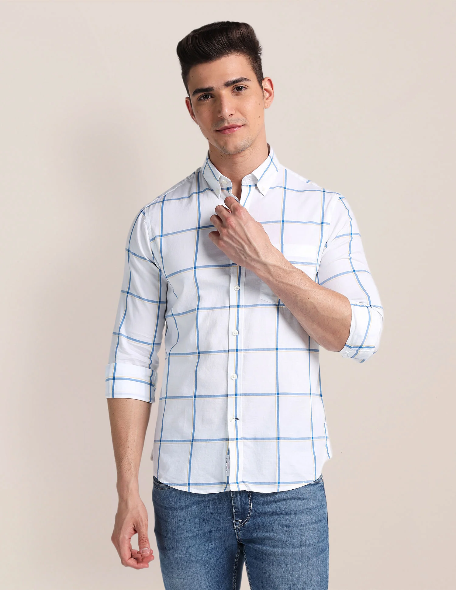 Windowpane Check Dobby Shirt - Image 6