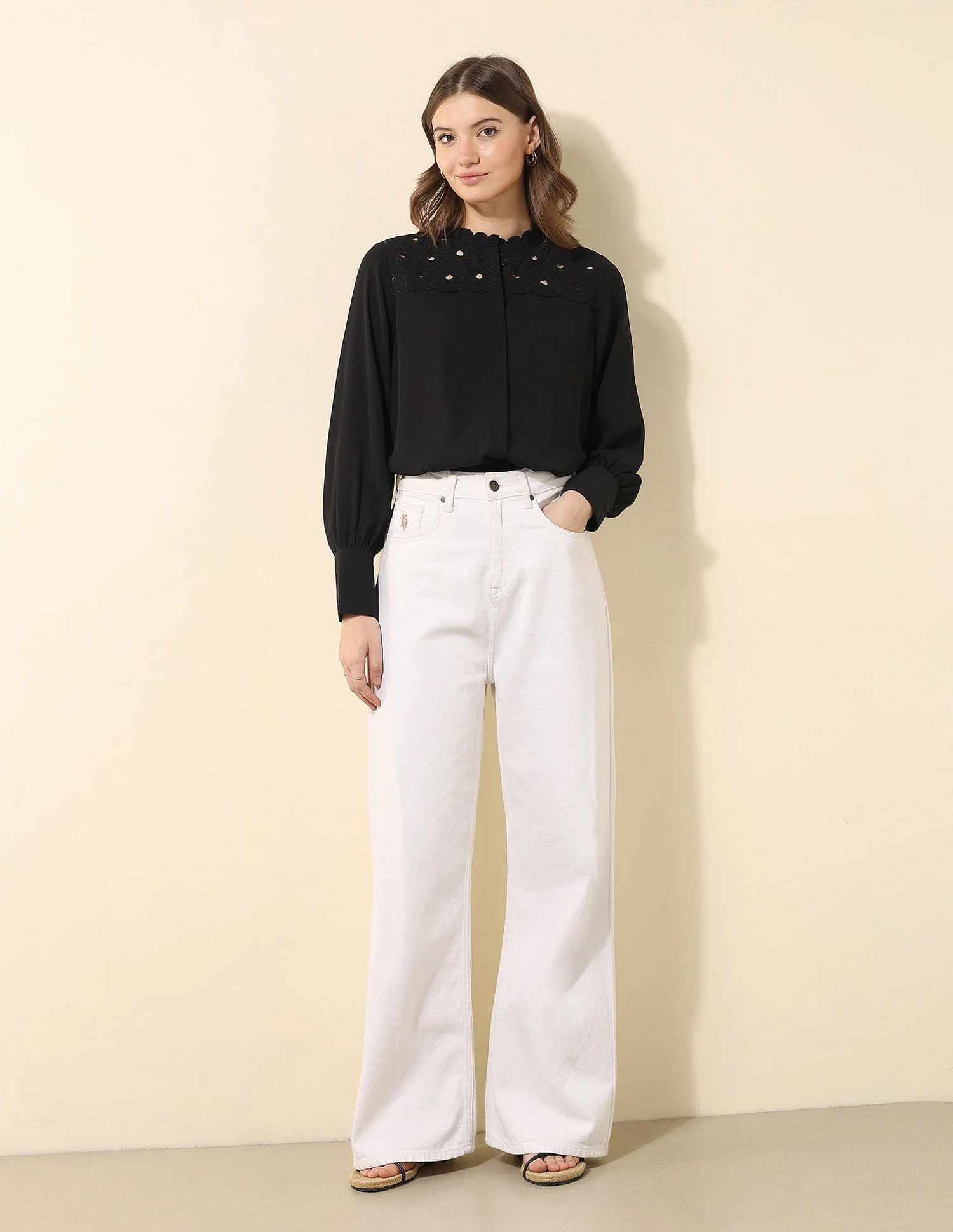 Embroidered Yoke Top - Image 3