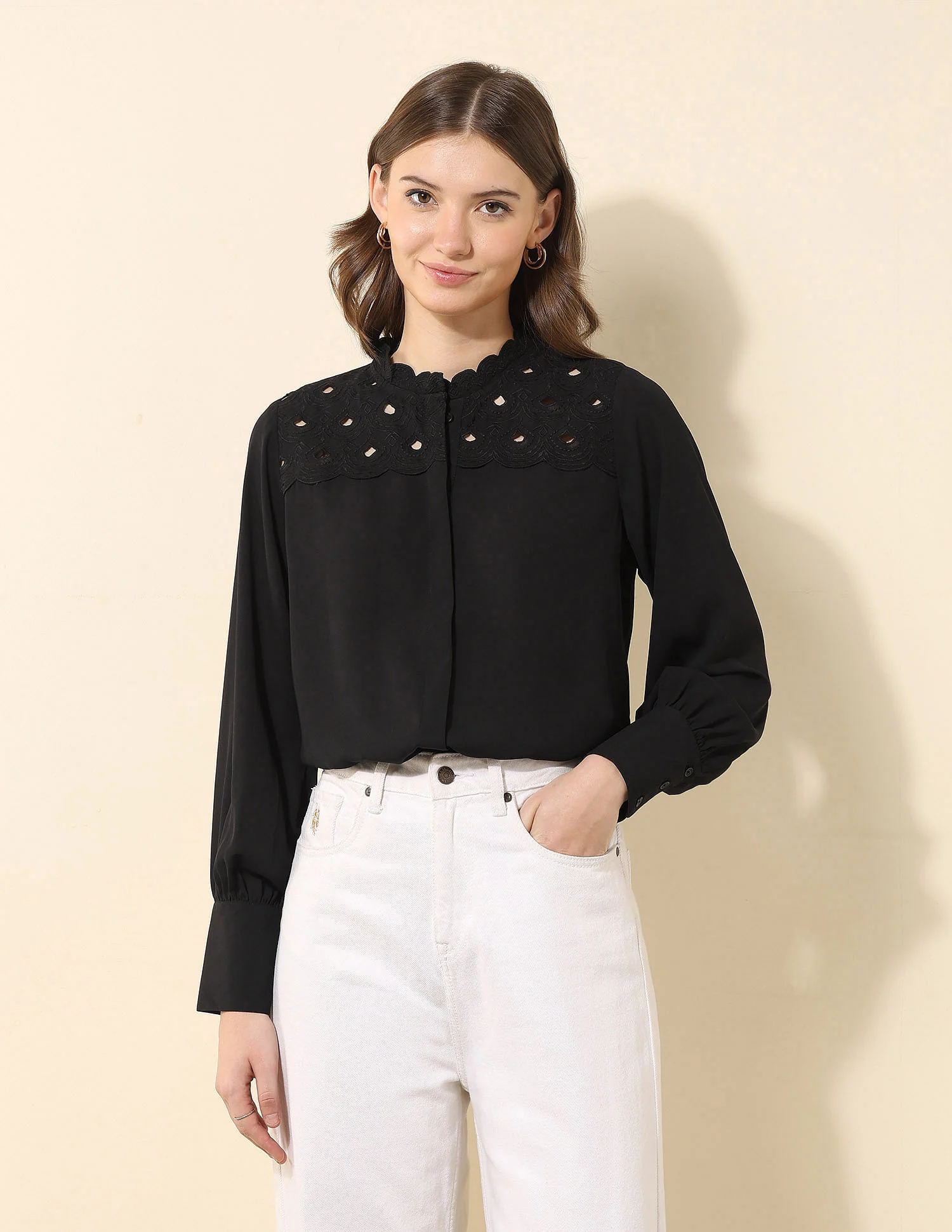 Embroidered Yoke Top - Image 6
