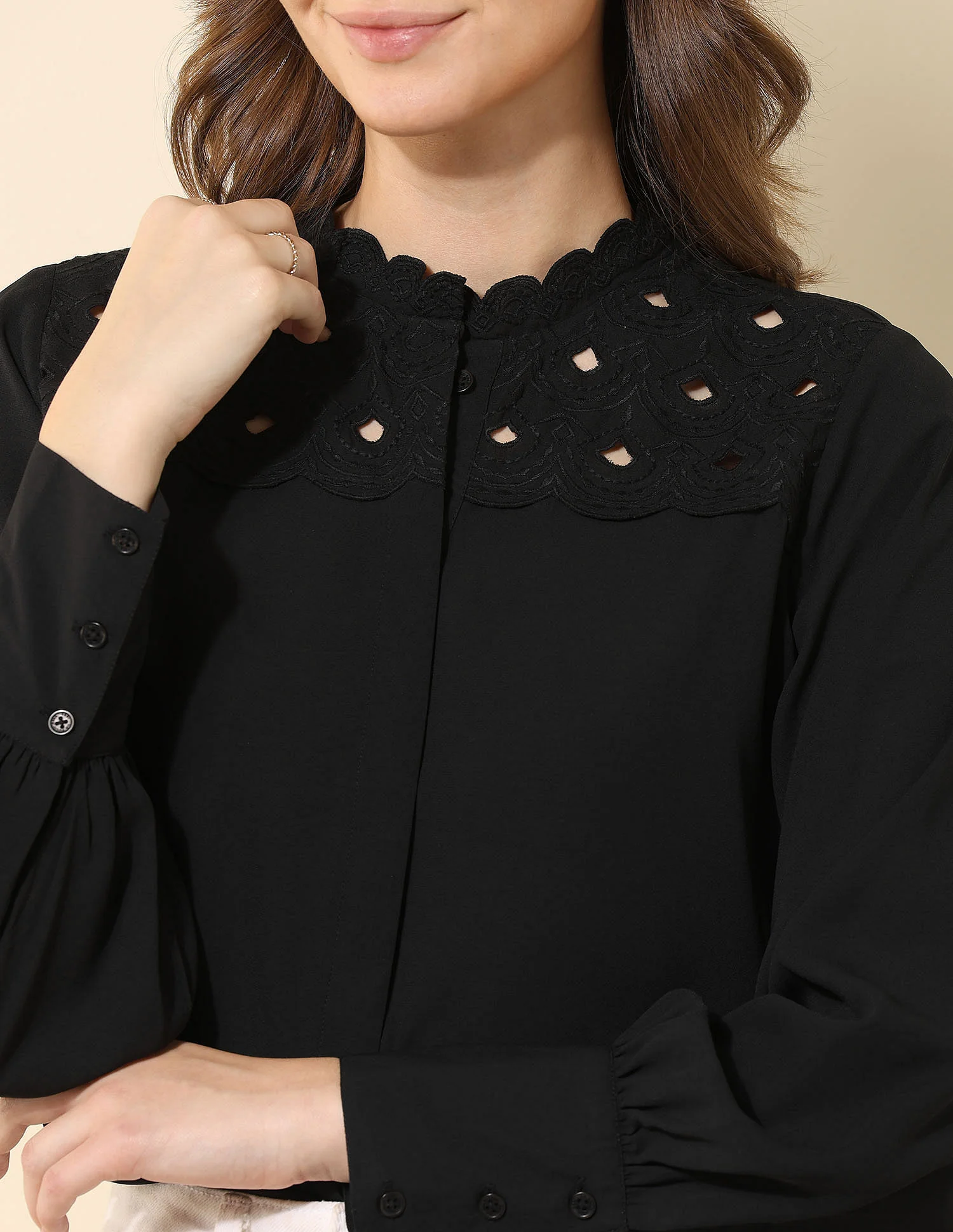 Embroidered Yoke Top - Image 7