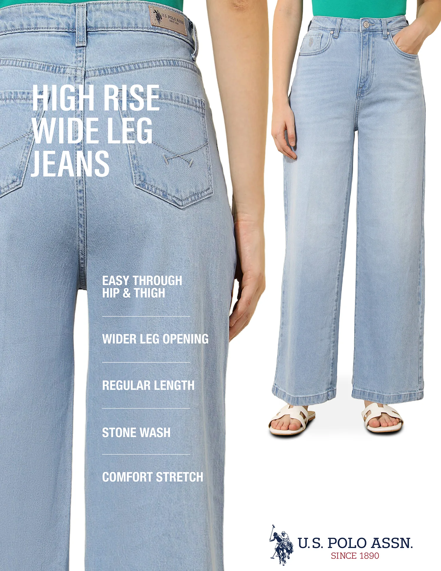 High Rise Wide Leg Jeans - Image 9