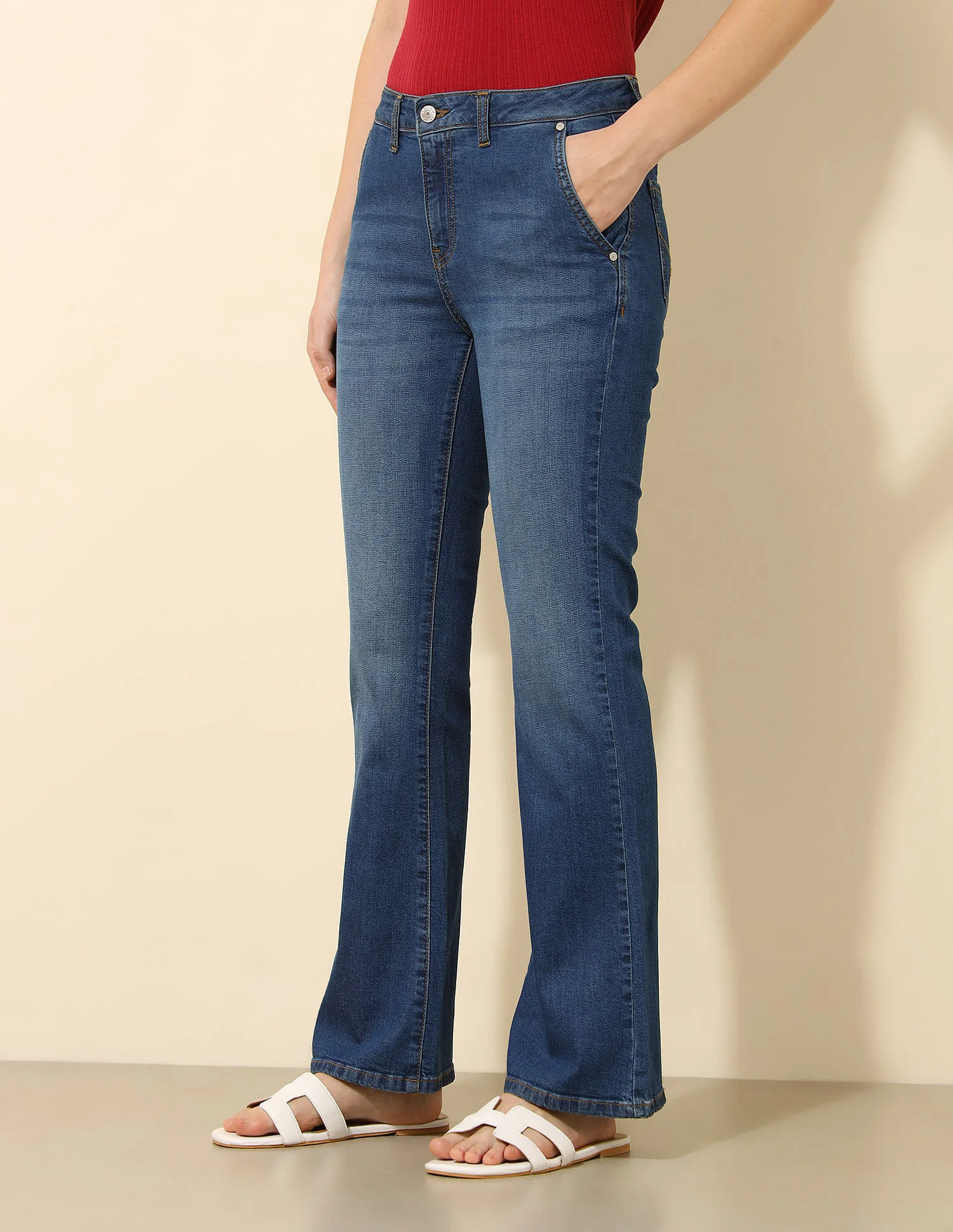 Mid Rise Bootcut Jeans - Image 4