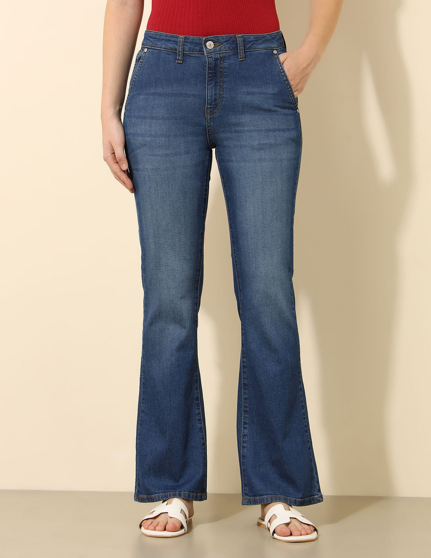Mid Rise Bootcut Jeans - Image 6
