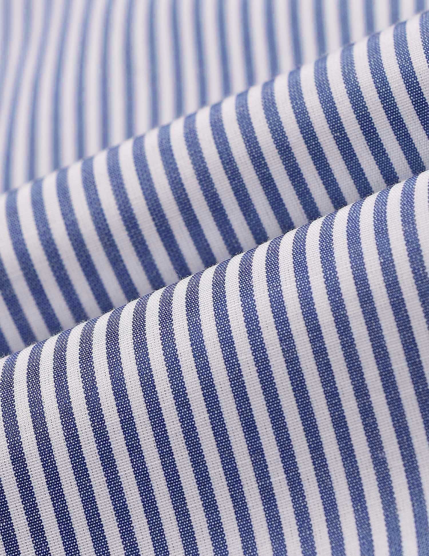 Vertical Striped Cropped Shirt - Image 2