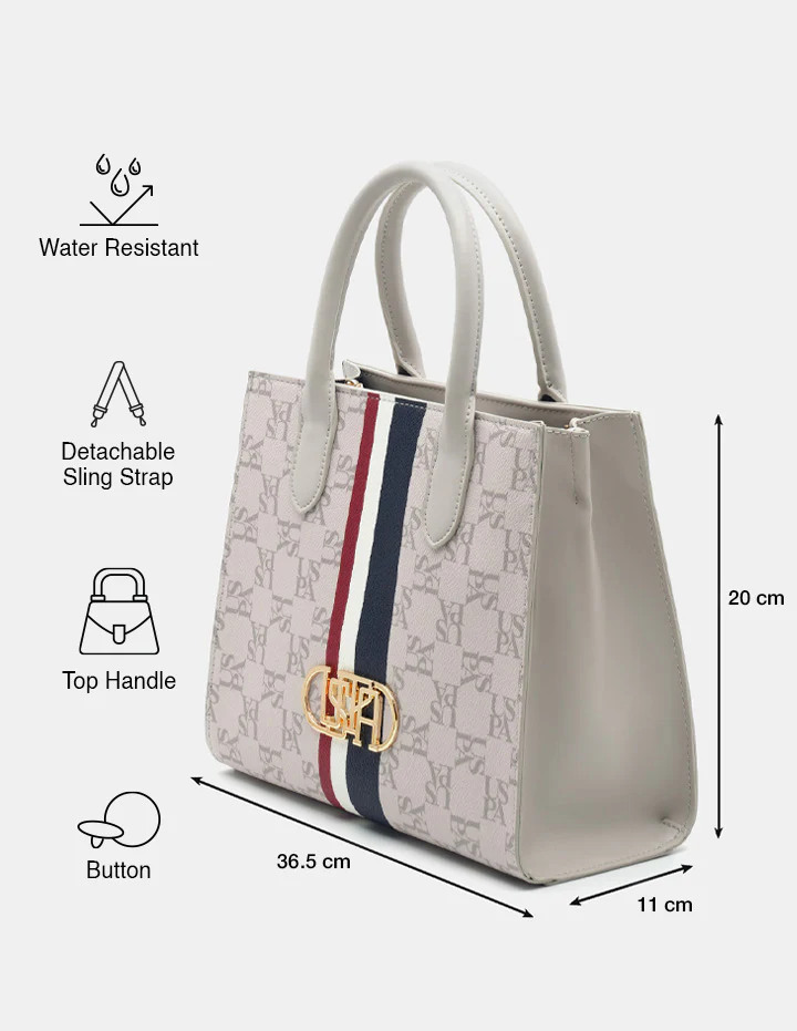 Carol Monogram Satchel Bag - Image 3