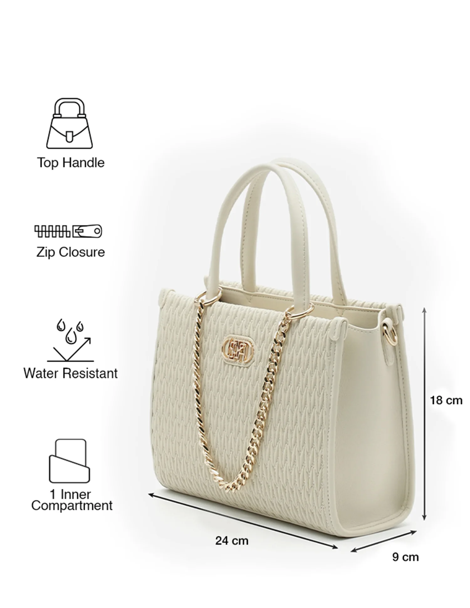 Chloe Textured Satchel Bag - Image 3