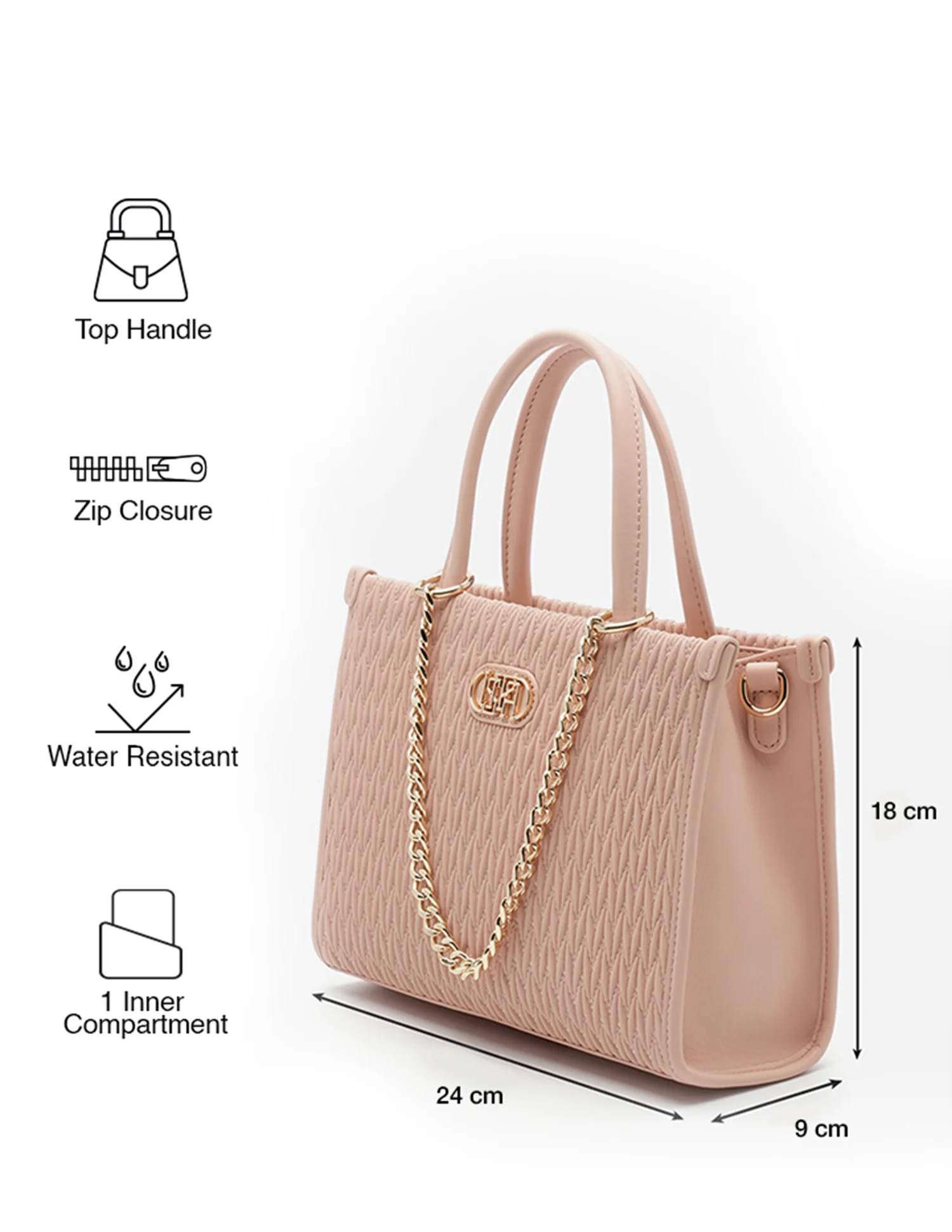 Chloe Textured Satchel Bag - Image 3