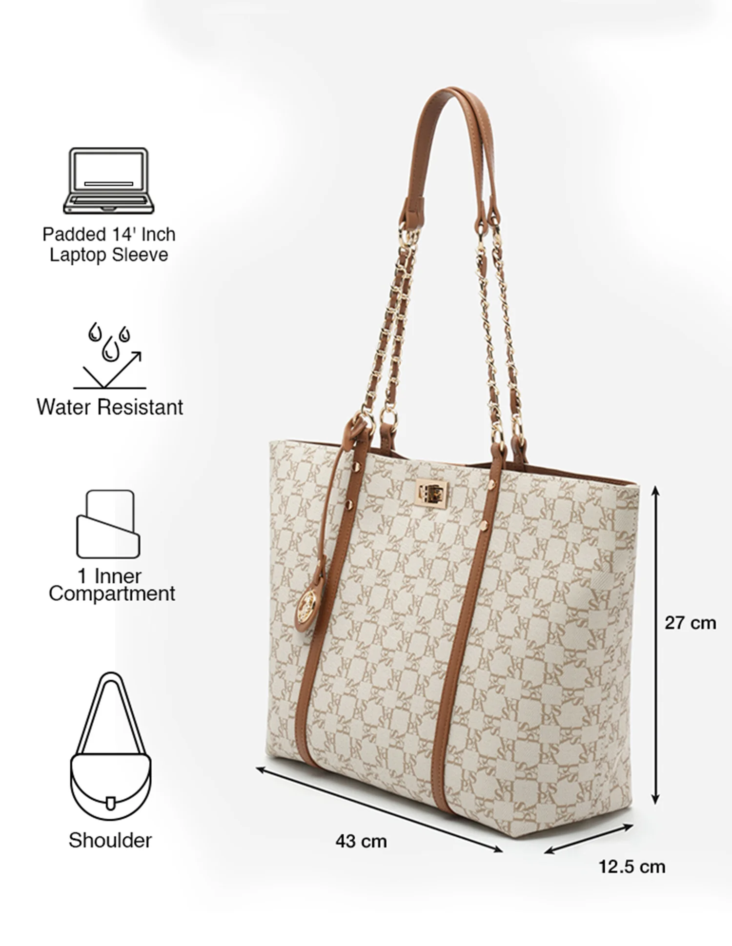 Kylie Monogram Tote Bag - Image 2