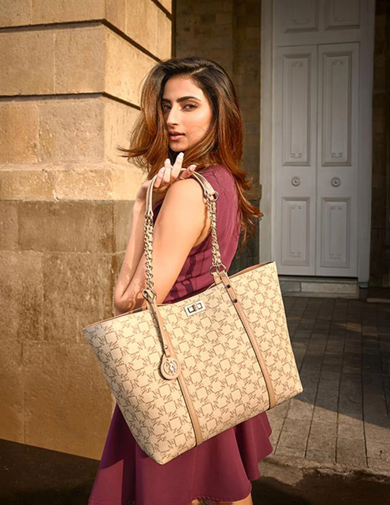 Kylie Monogram Tote Bag - Image 2