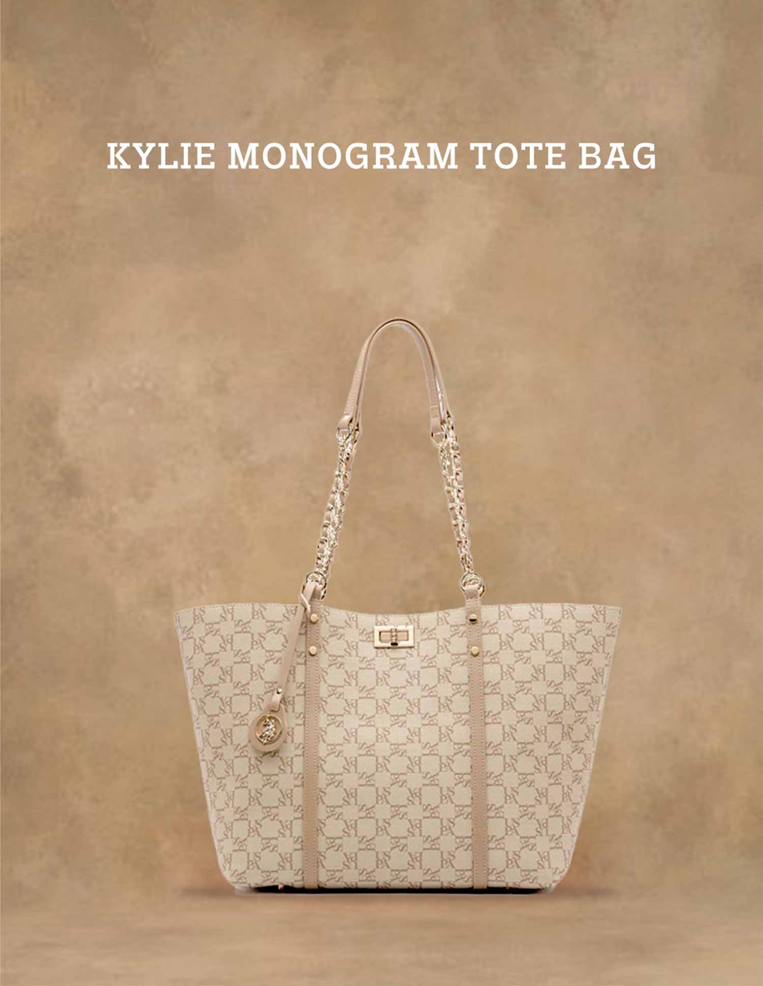 Kylie Monogram Tote Bag - Image 3