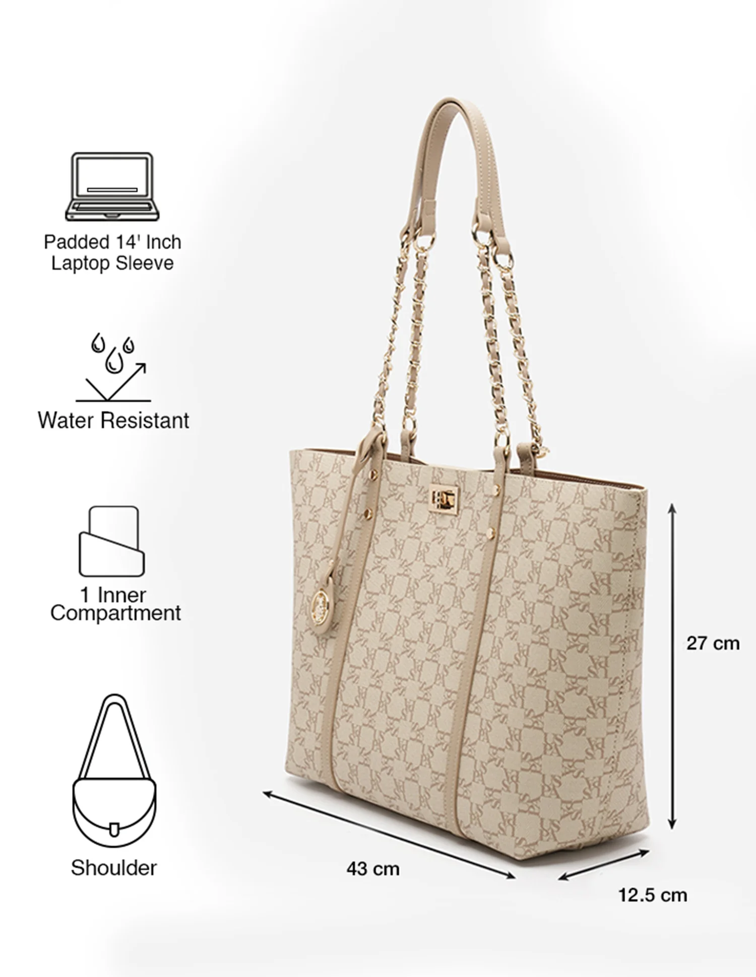 Kylie Monogram Tote Bag - Image 4