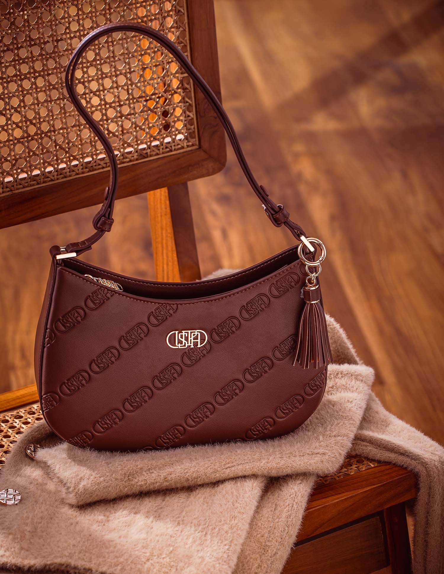 Meagan Monogram Shoulder Bag