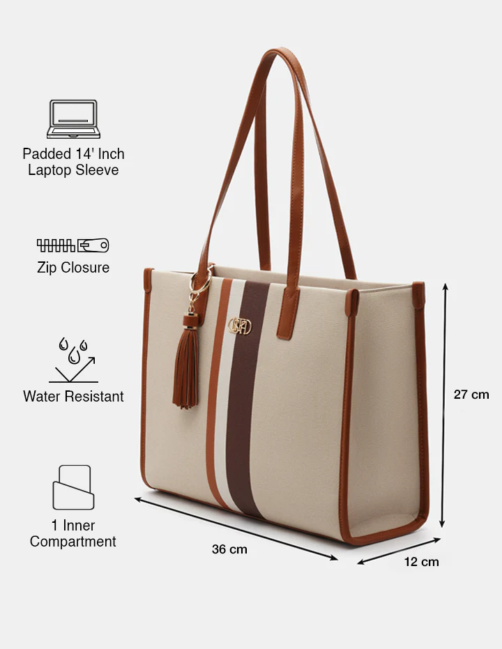 Valour Striped Tote Bag - Image 3