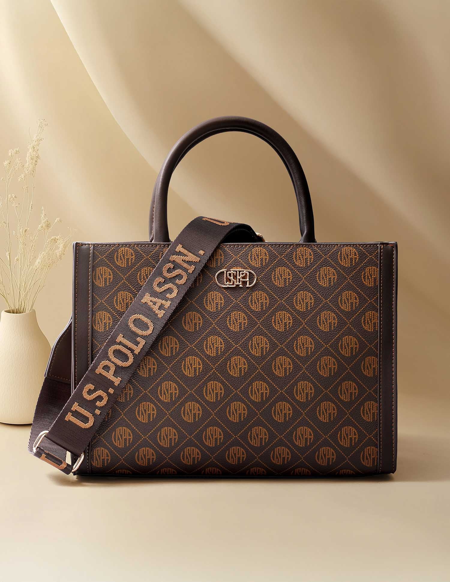 Bernice Monogram Satchel Bag