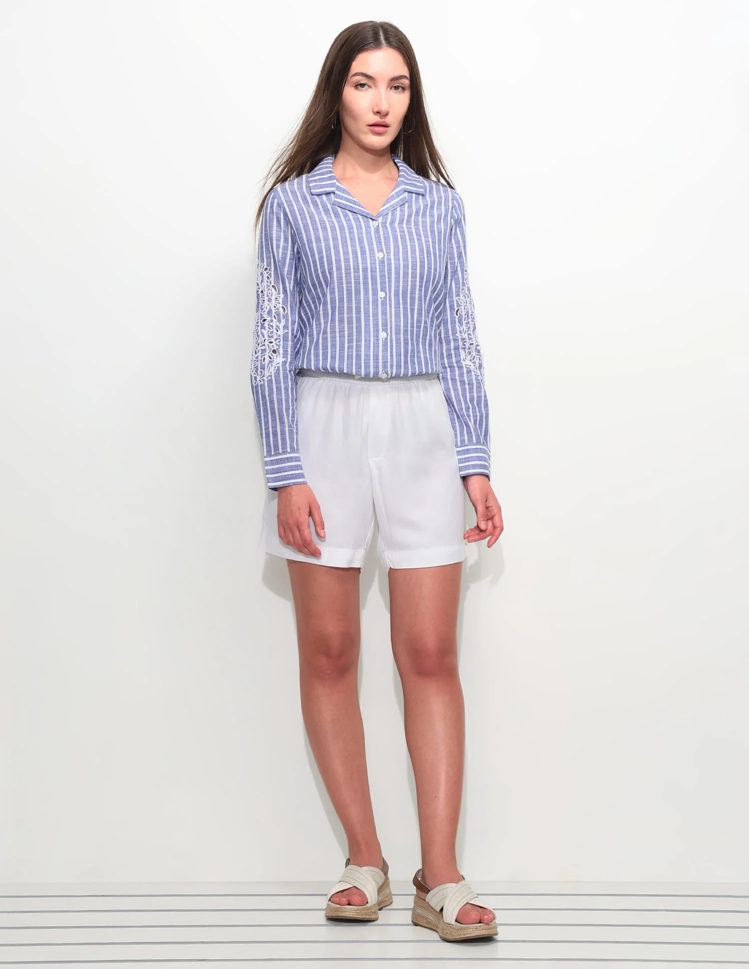 Boxy Cuban Collar Striped Shirt - Image 3