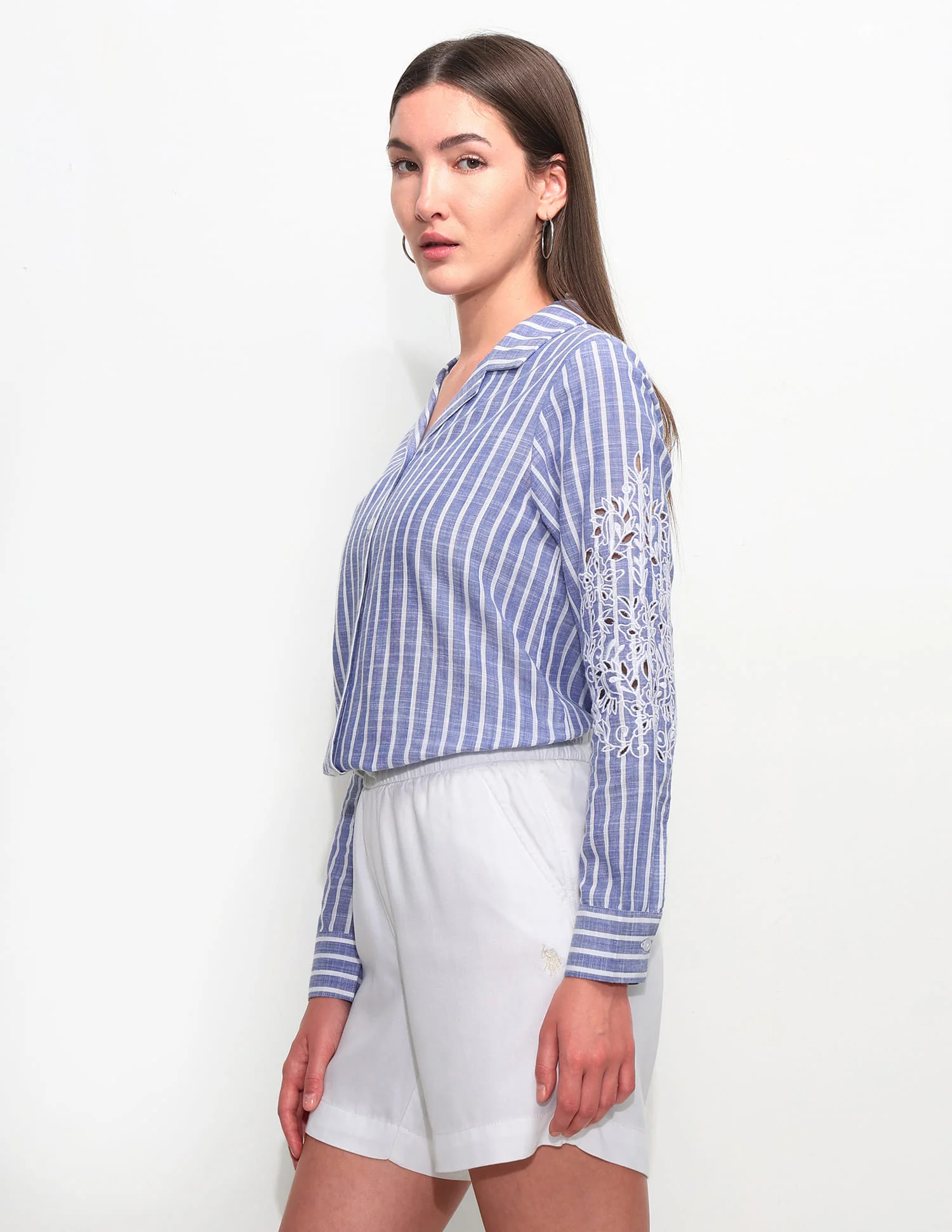 Boxy Cuban Collar Striped Shirt - Image 4