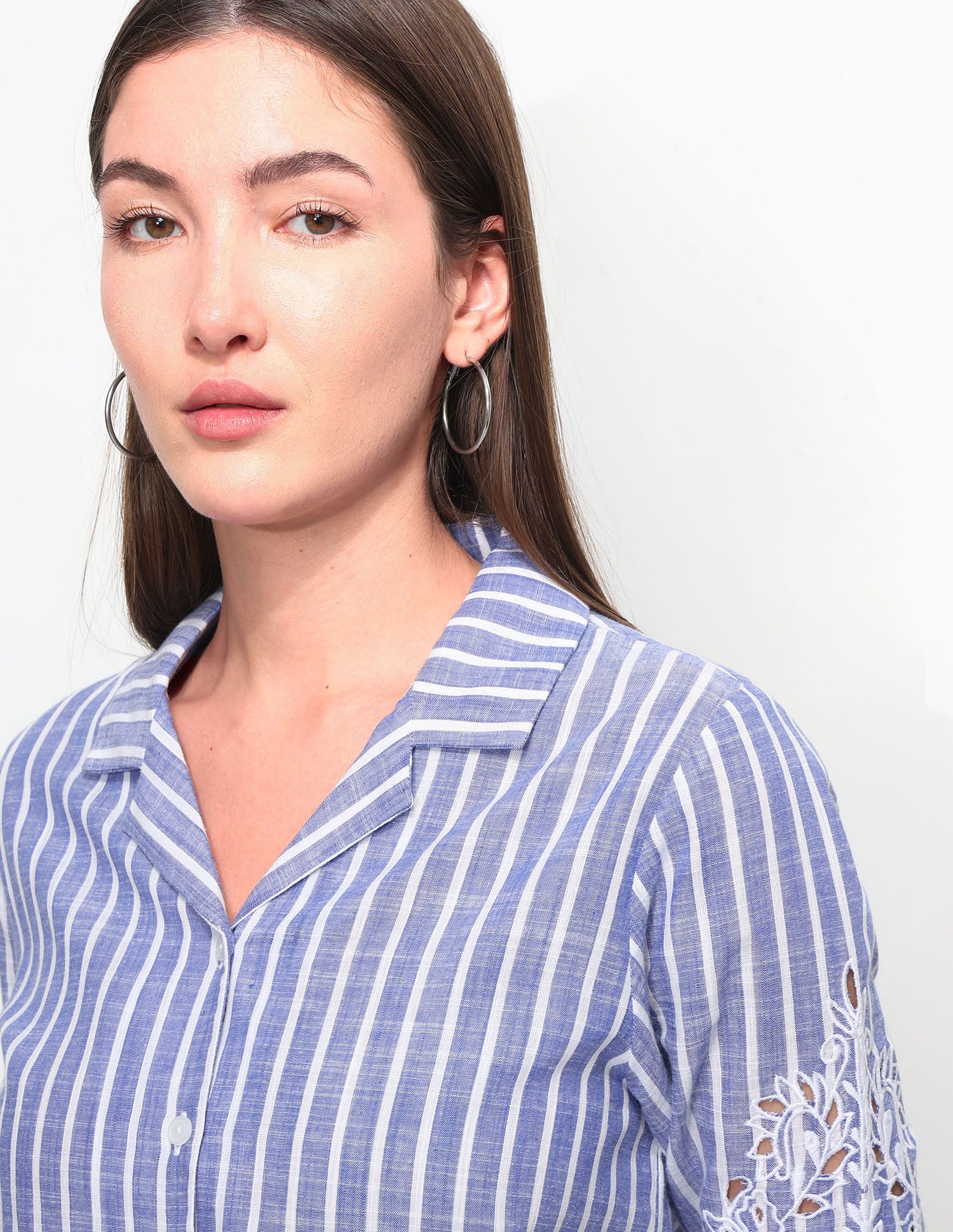 Boxy Cuban Collar Striped Shirt - Image 7