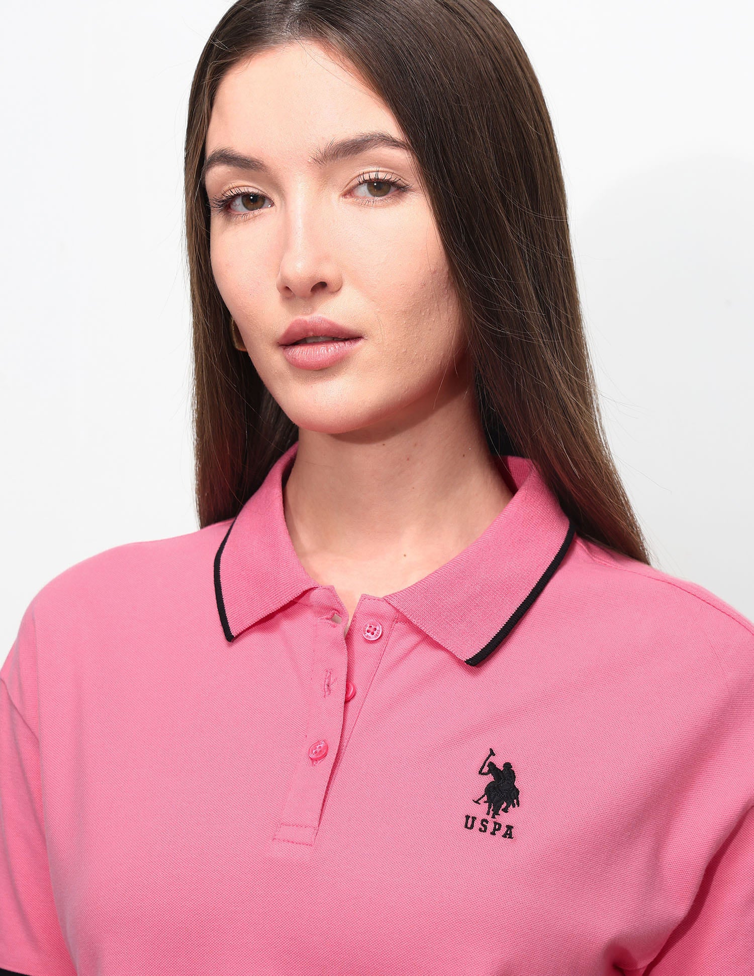 Boxy Fit Cropped Polo Shirt - Image 7