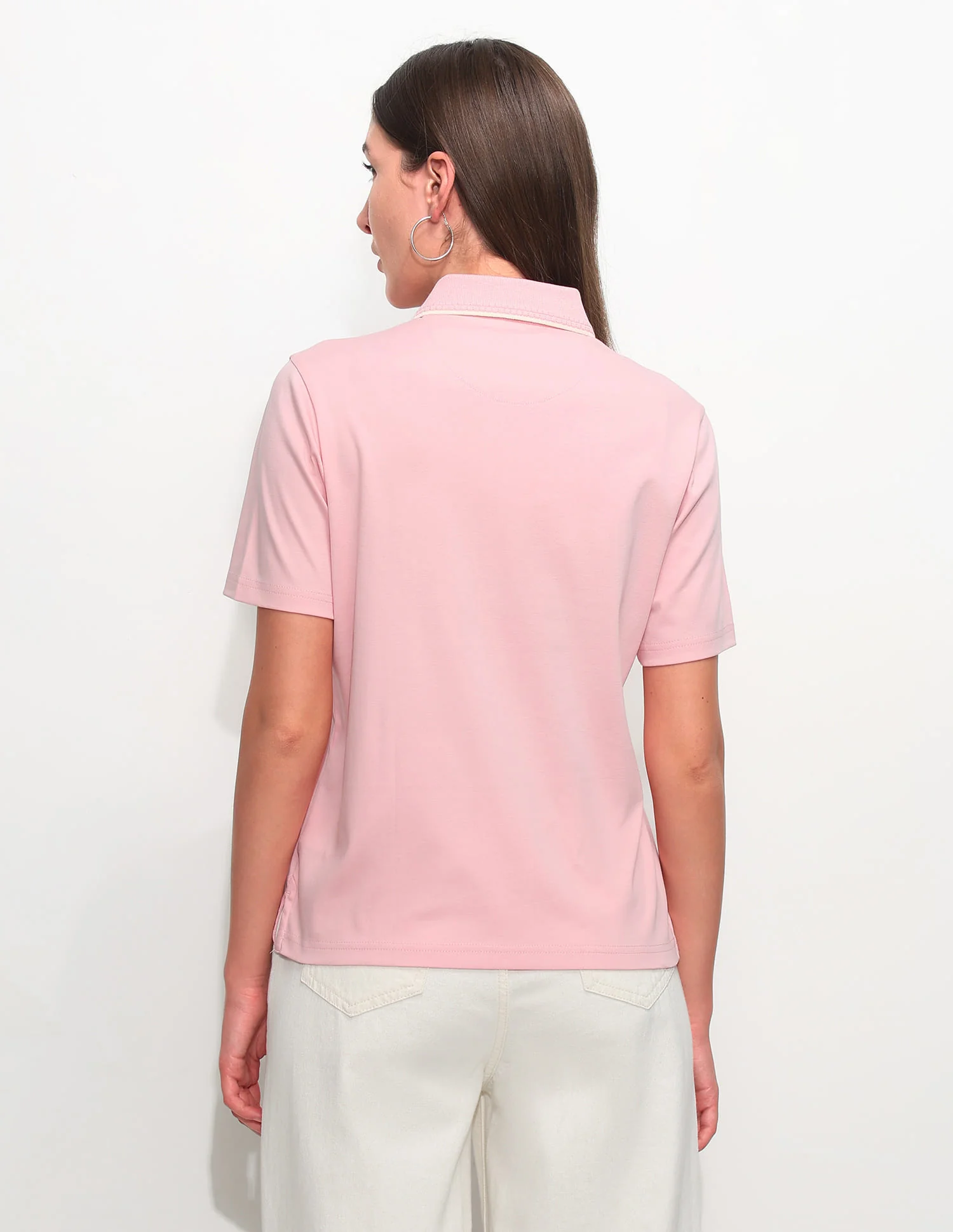 Boxy Fit Floral Embroidered Polo Shirt - Image 5