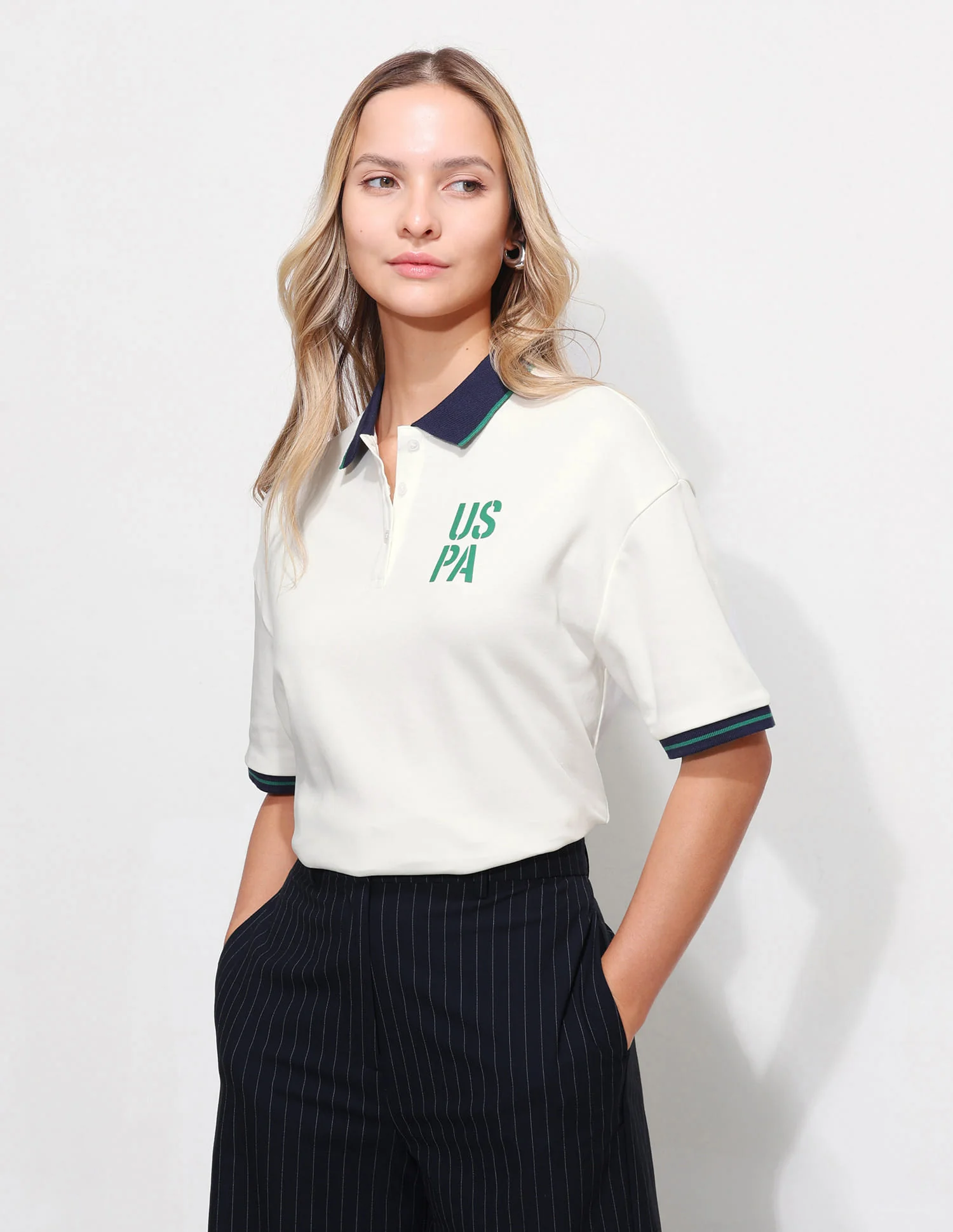 Boxy Fit Solid Polo Shirt