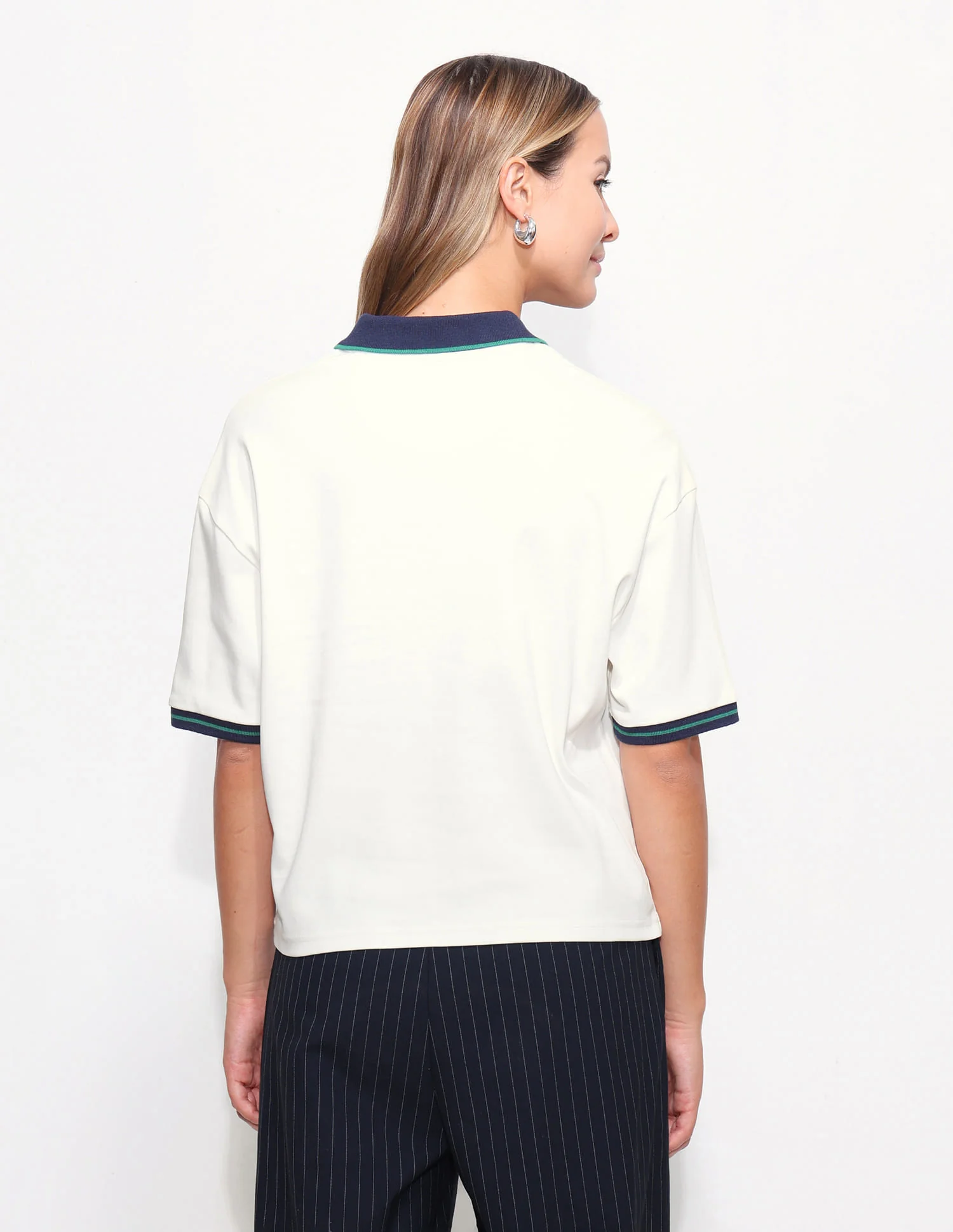 Boxy Fit Solid Polo Shirt - Image 5