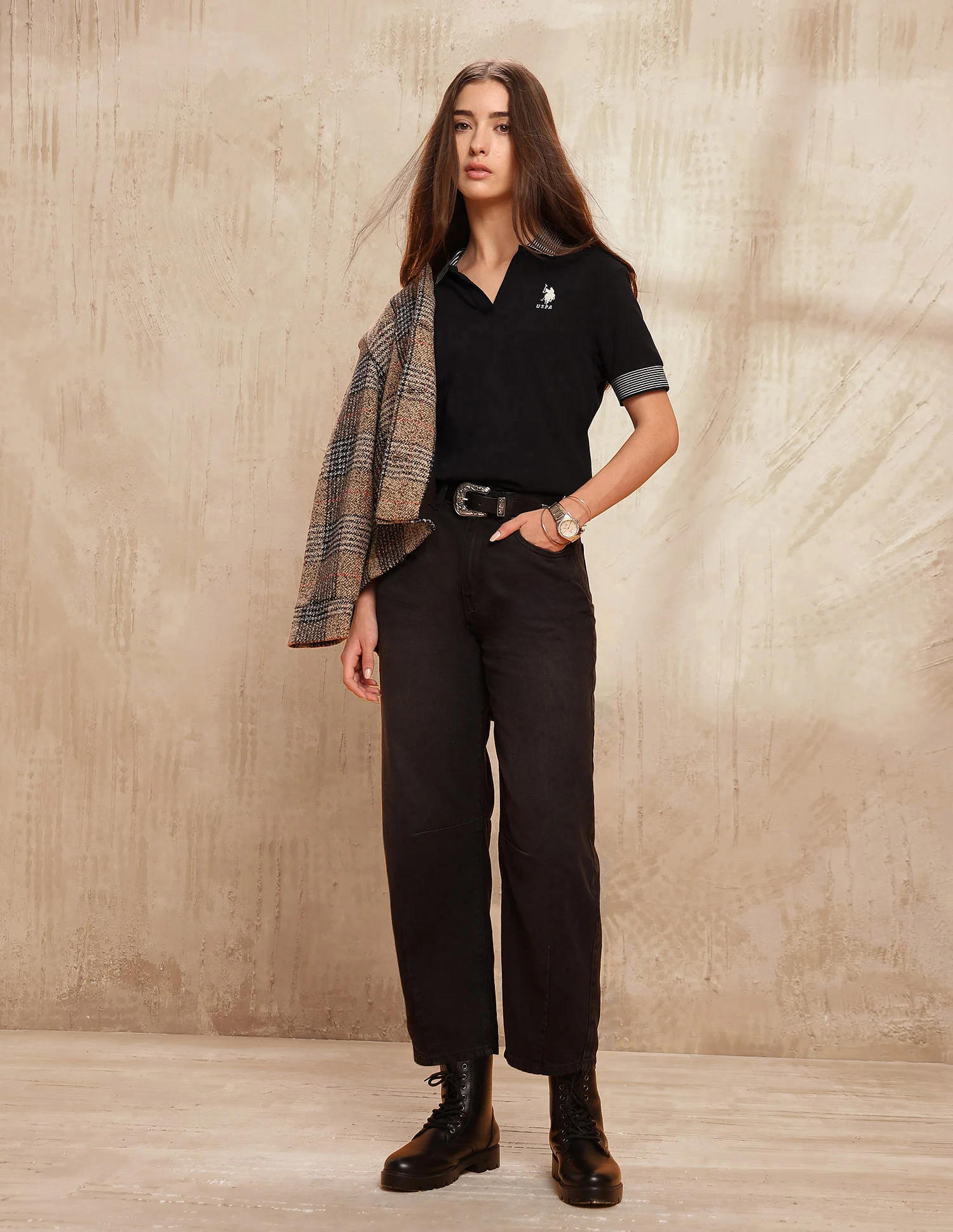 Boxy Fit Solid Polo Shirt - Image 3