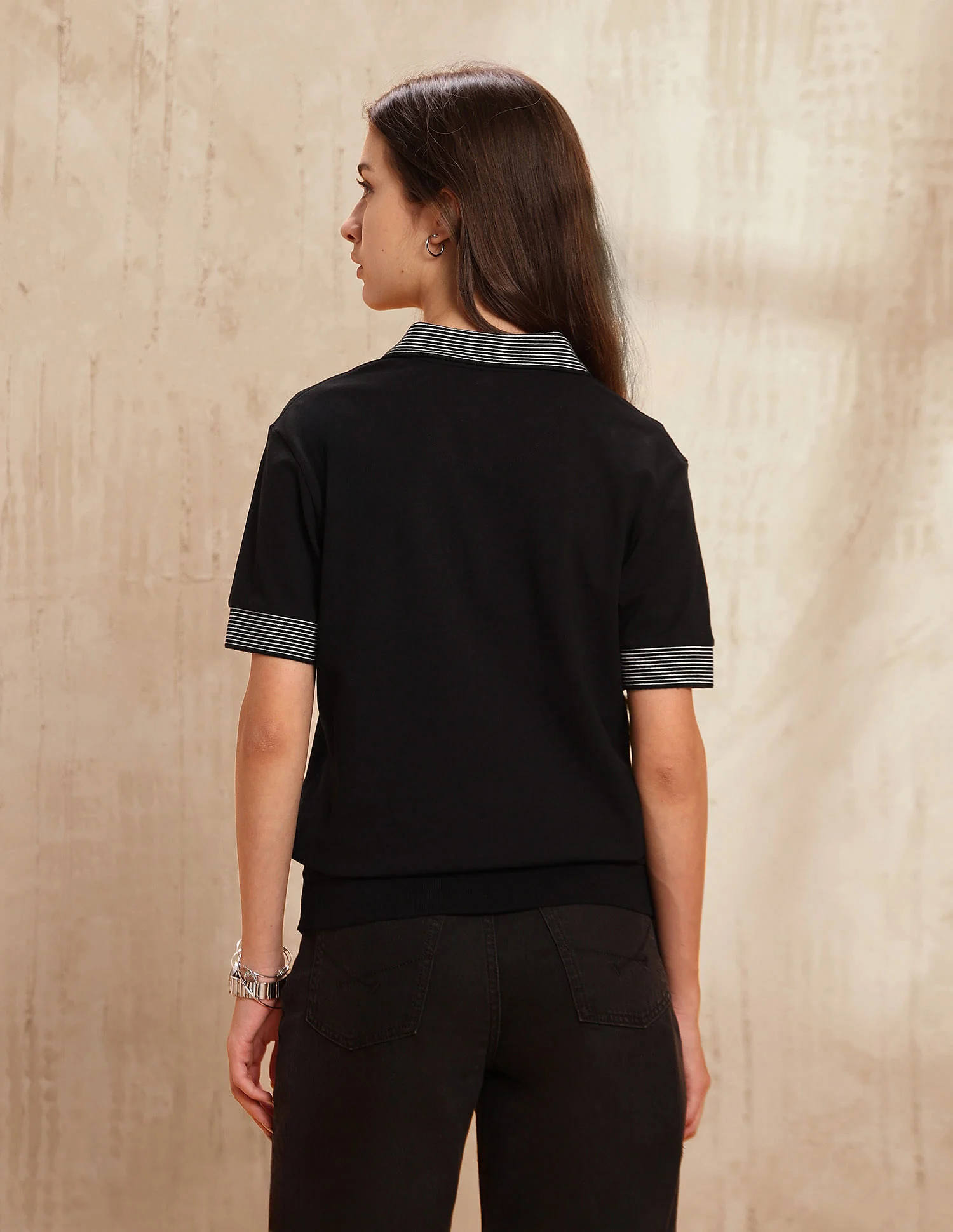 Boxy Fit Solid Polo Shirt - Image 5