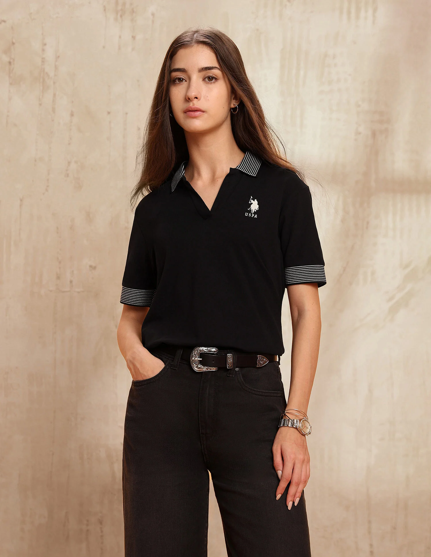 Boxy Fit Solid Polo Shirt - Image 6