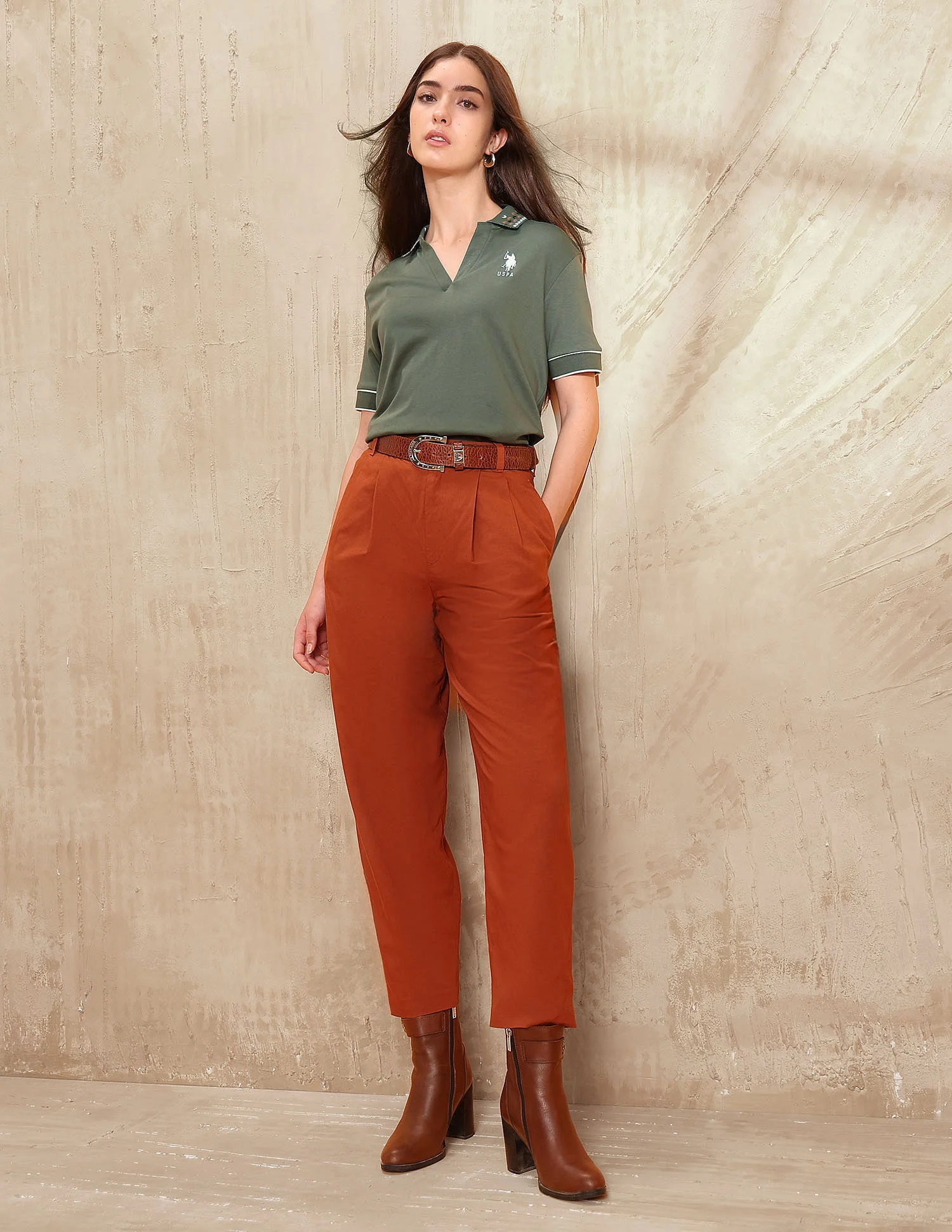 Boxy Fit Solid Polo Shirt - Image 3