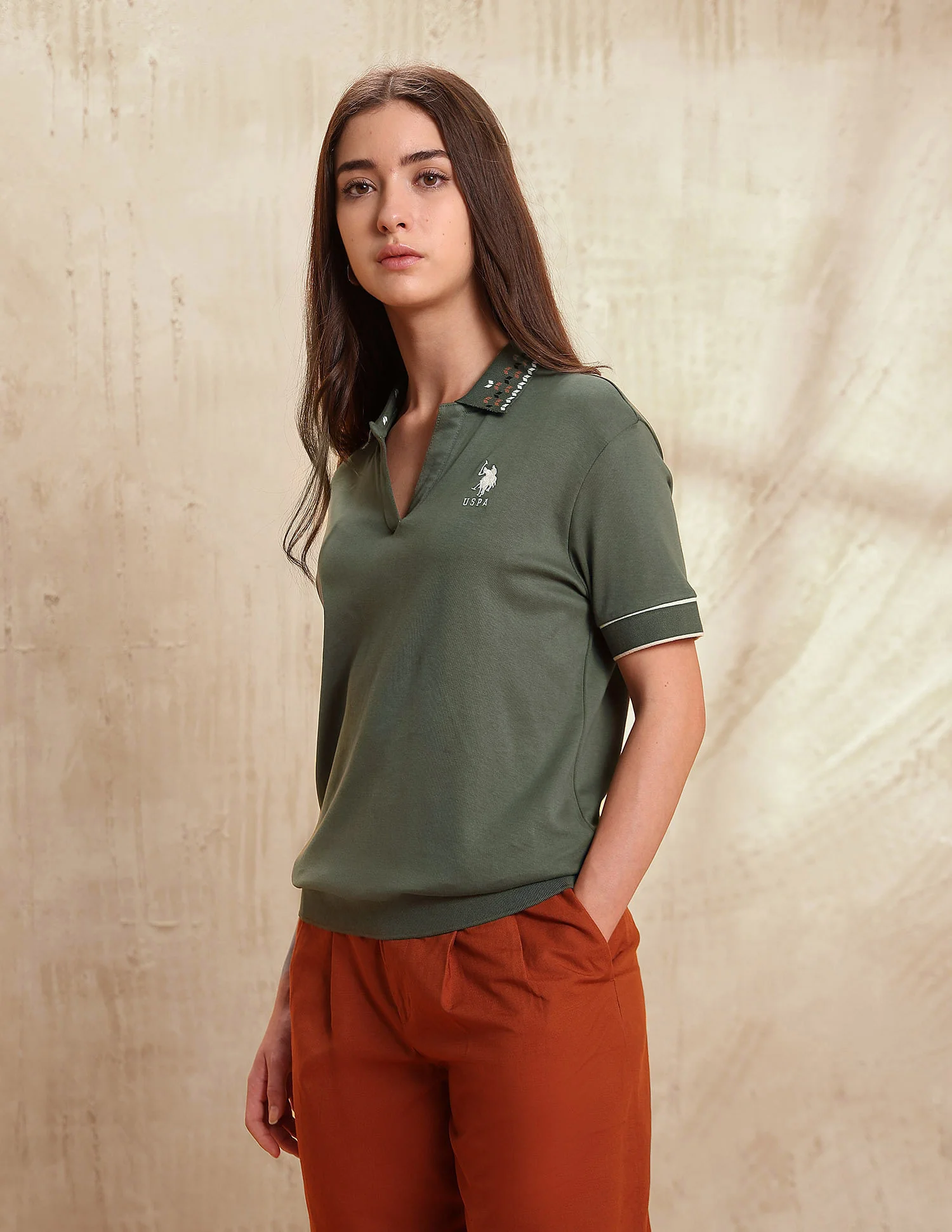 Boxy Fit Solid Polo Shirt - Image 4