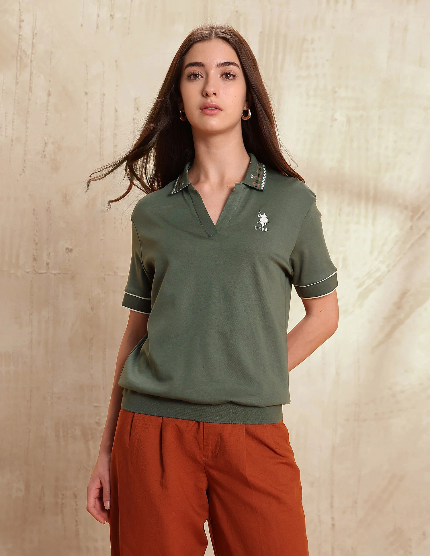 Boxy Fit Solid Polo Shirt - Image 6