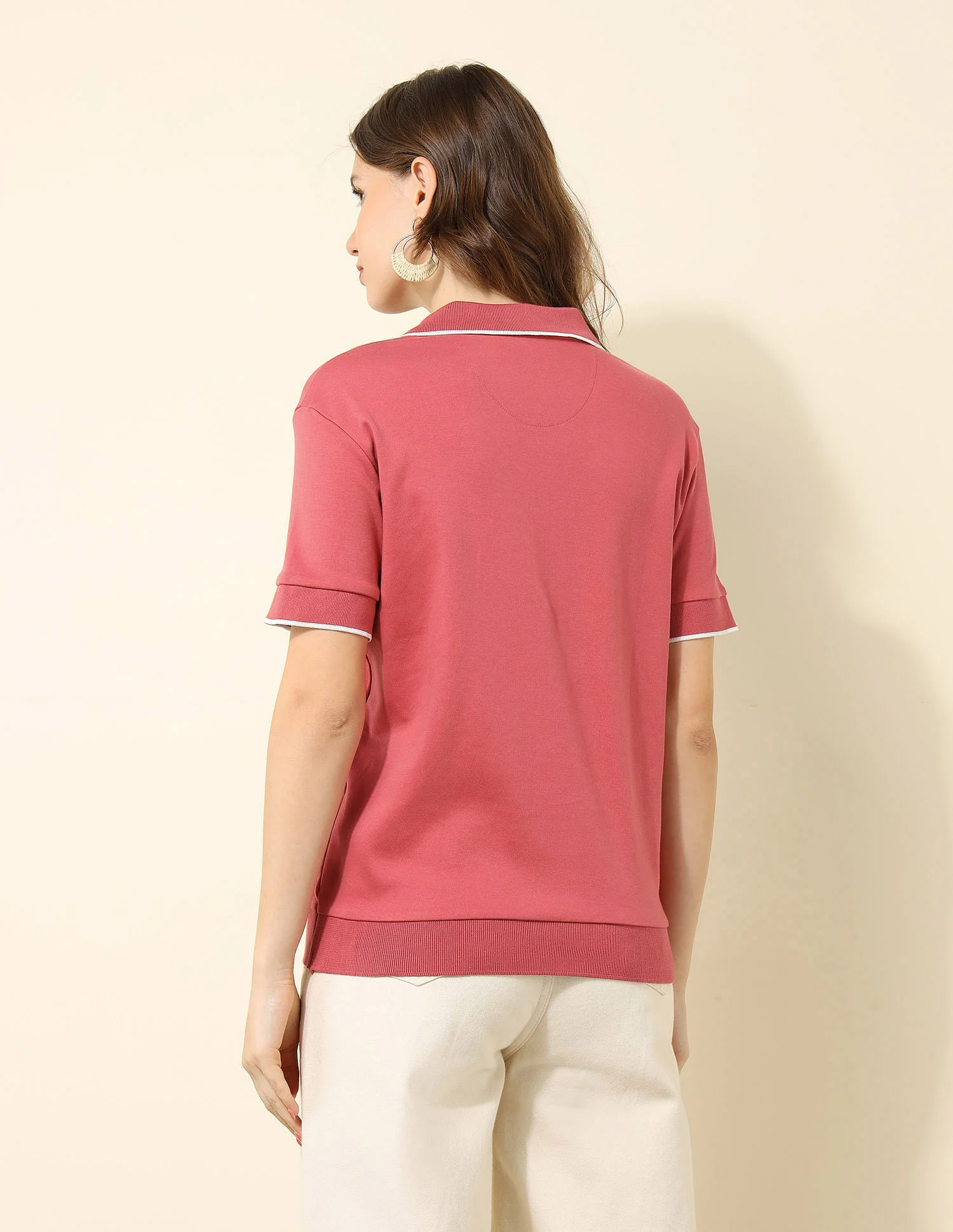 Boxy Fit Solid Polo Shirt - Image 5