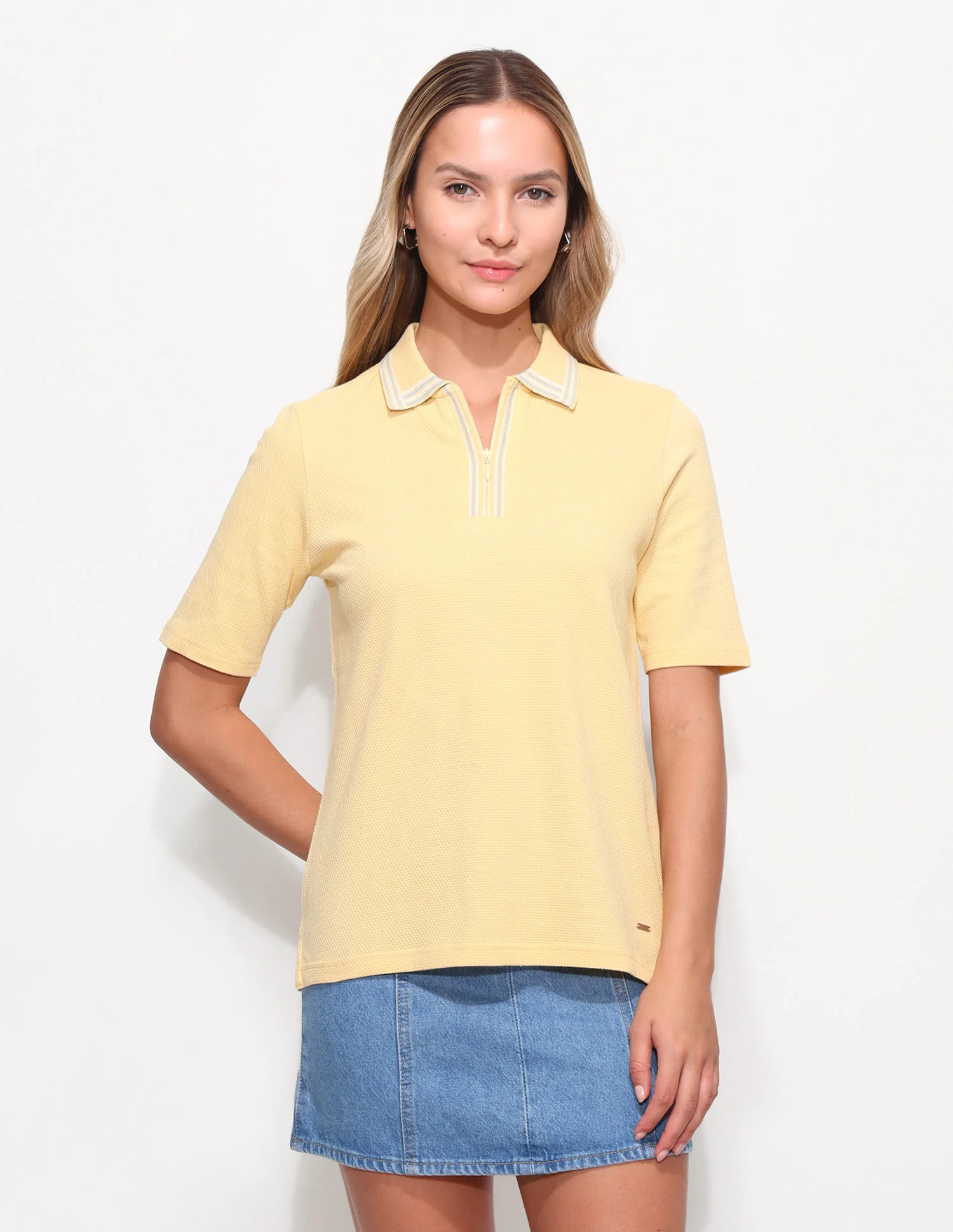 Boxy Fit Textured Polo Shirt - Image 6
