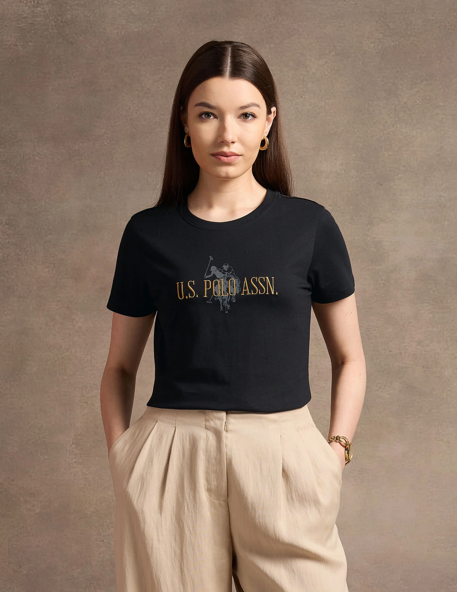 Brand Embroidered Regular Fit T-Shirt - Image 6