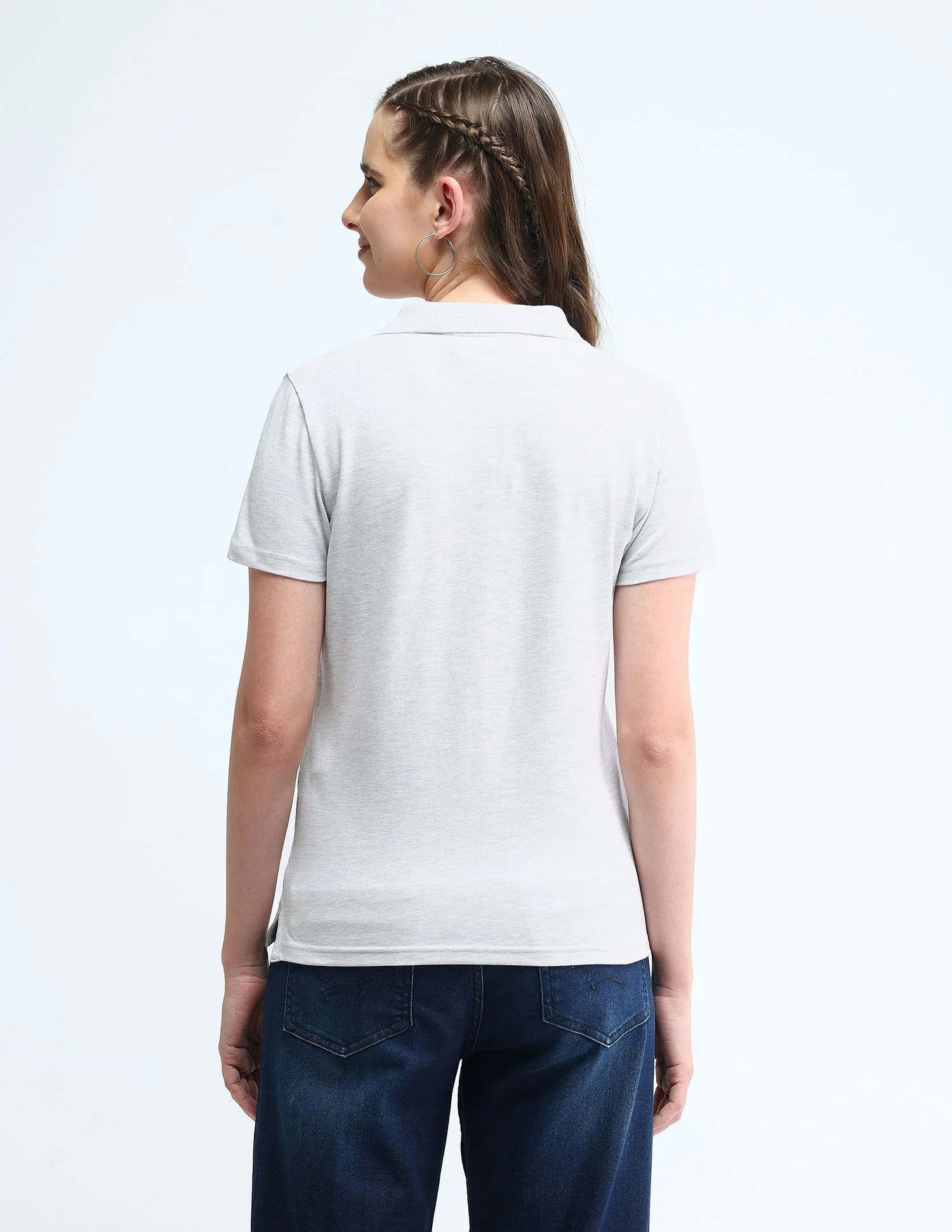 Brand Print Heathered Polo Shirt - Image 5