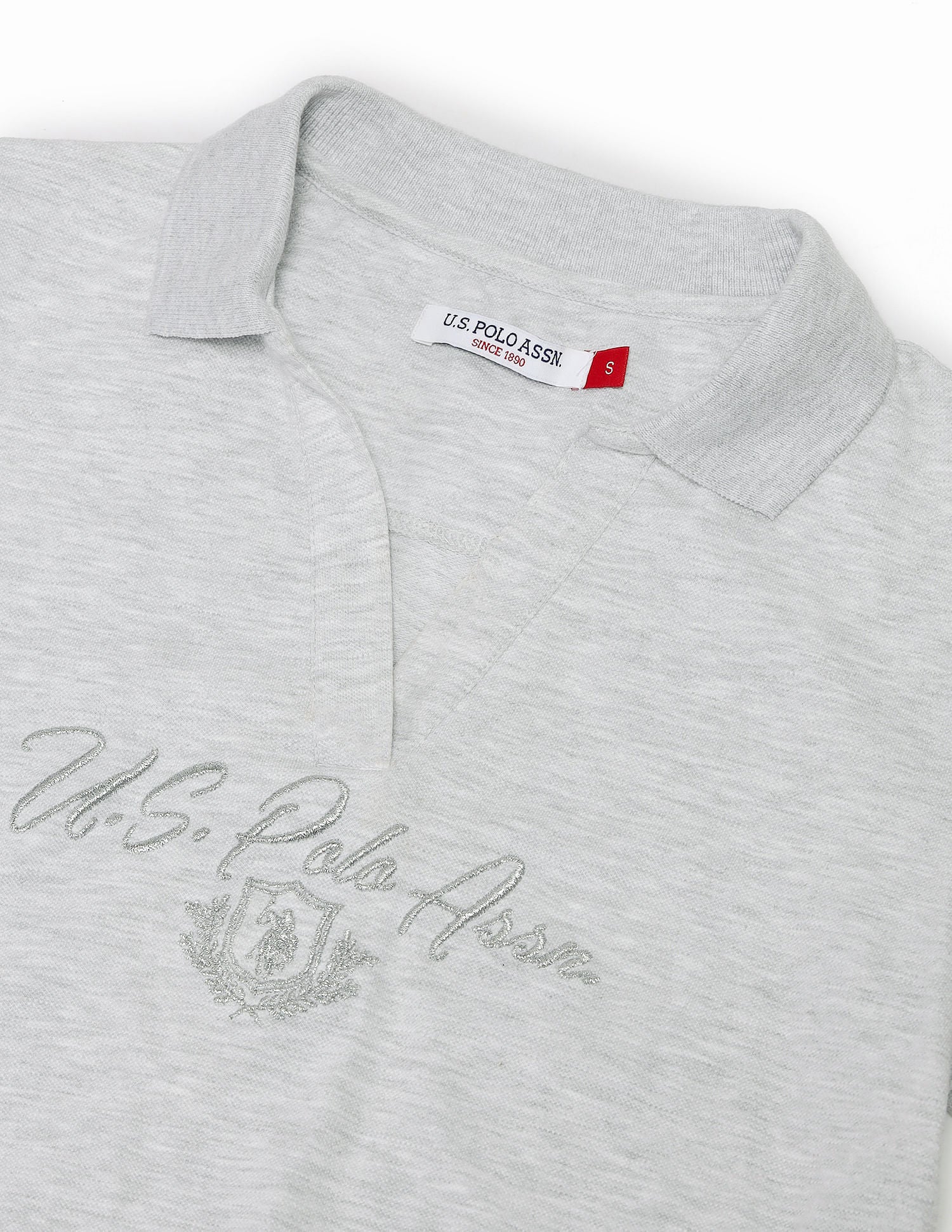 Brand Print Heathered Polo Shirt - Image 8