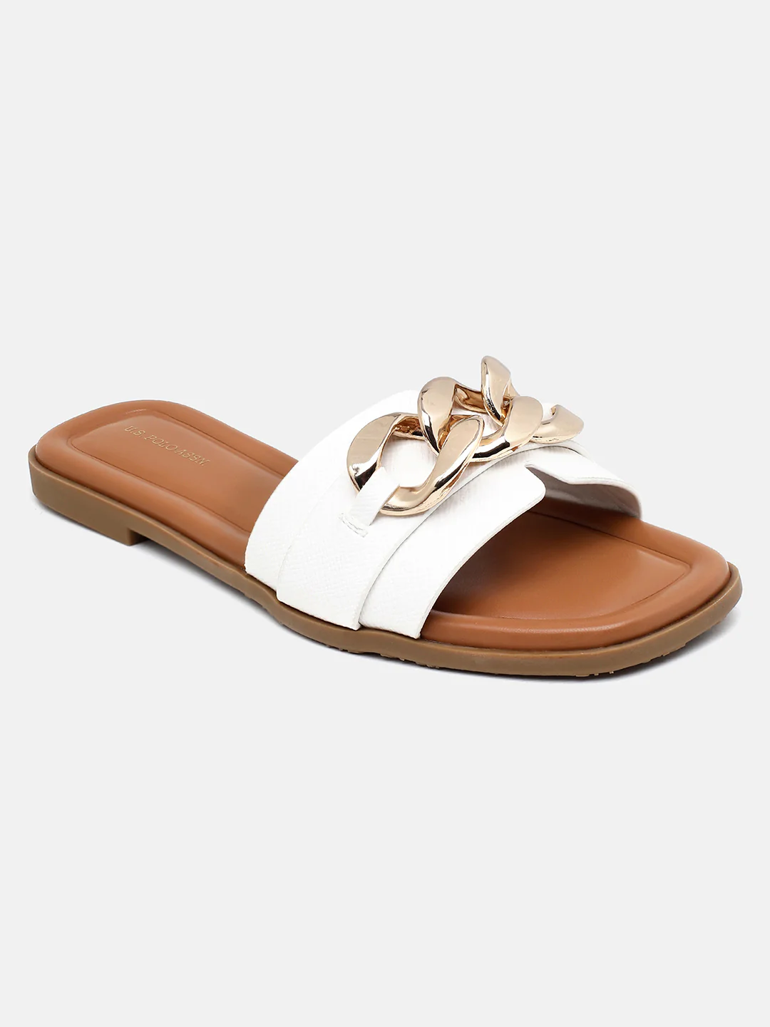 Brevan Open Toe Gold Hardware Sandals - Image 3