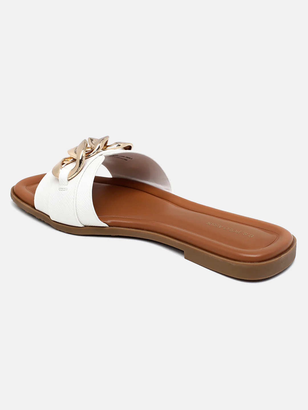 Brevan Open Toe Gold Hardware Sandals - Image 4