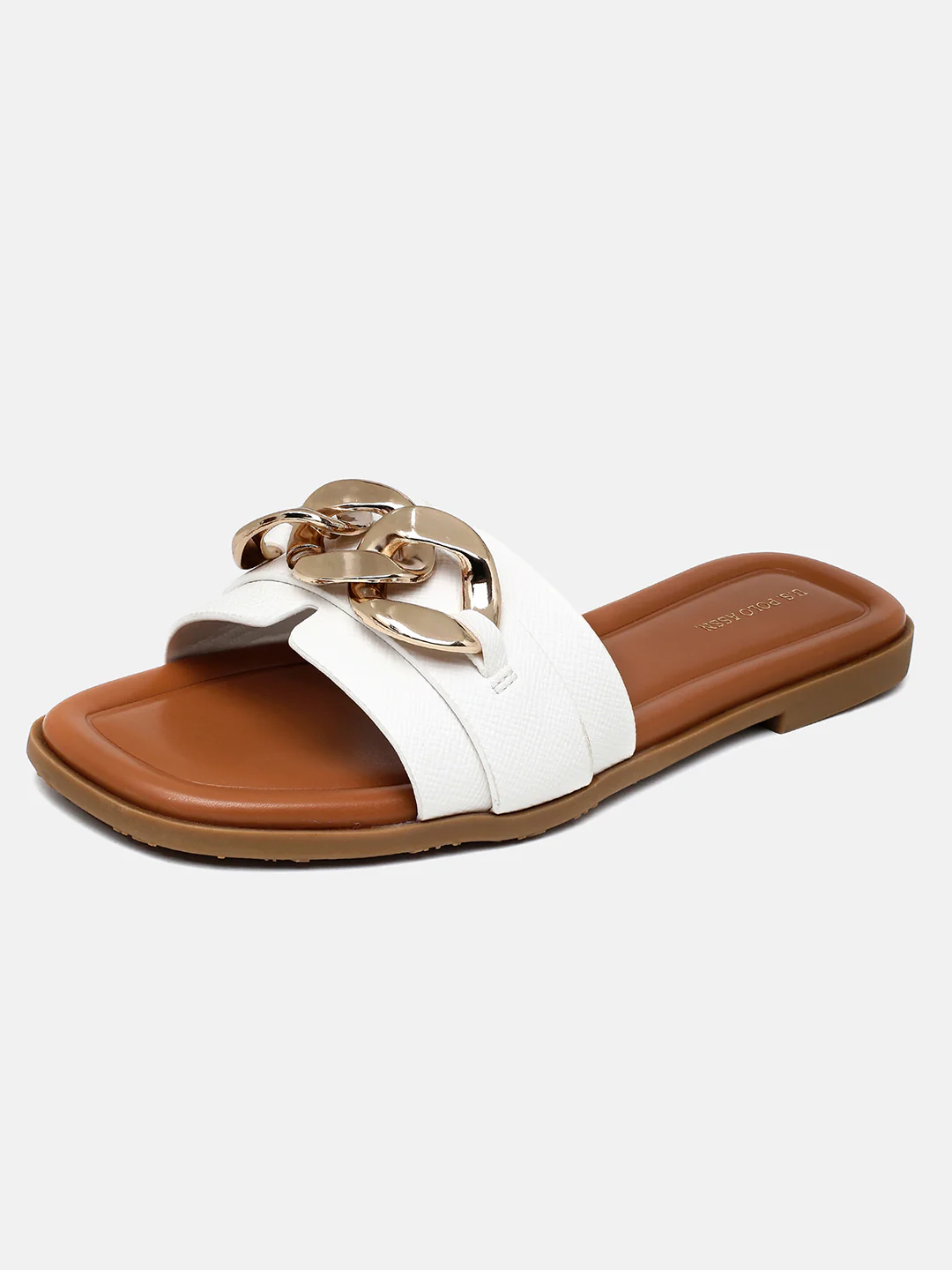 Brevan Open Toe Gold Hardware Sandals - Image 5