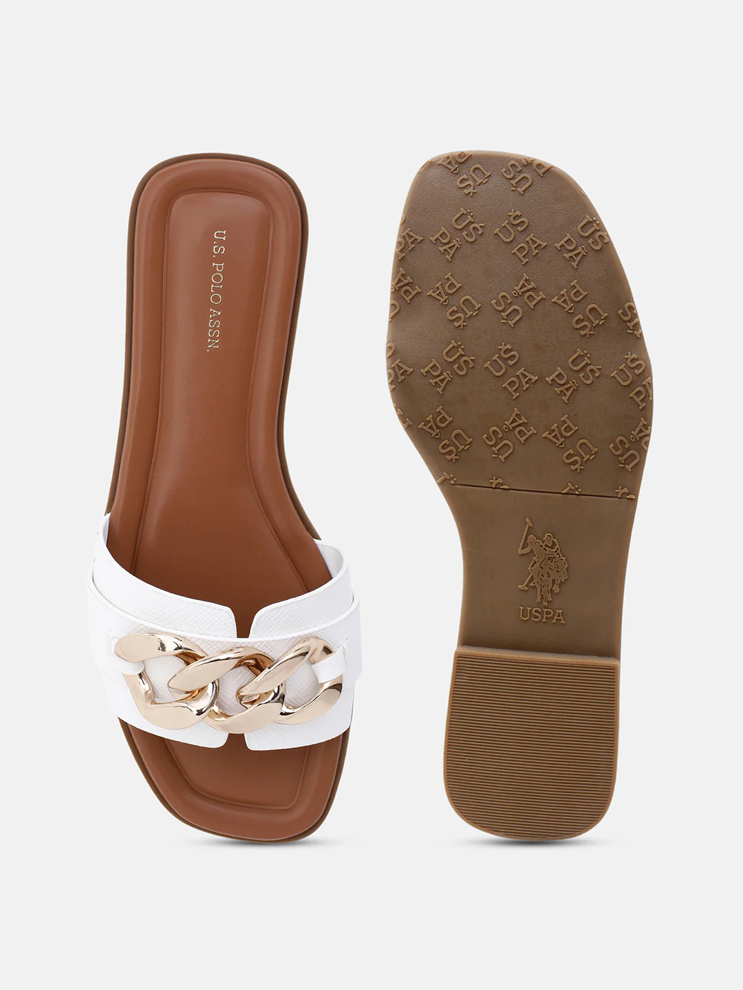 Brevan Open Toe Gold Hardware Sandals - Image 7