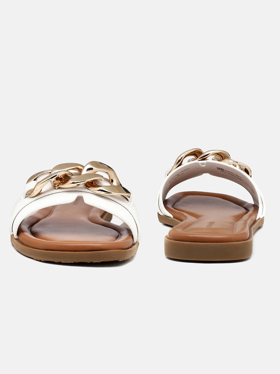 Brevan Open Toe Gold Hardware Sandals - Image 8