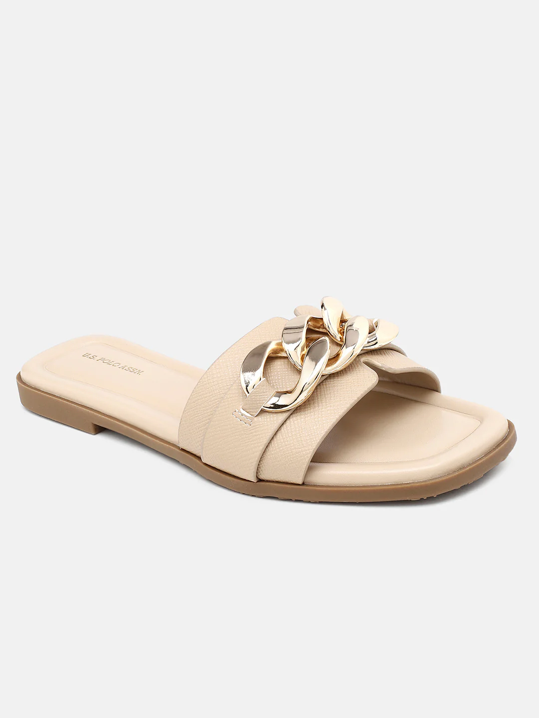 Brevan Open Toe Gold Hardware Sandals - Image 3