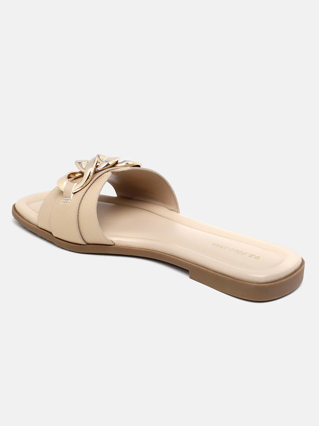 Brevan Open Toe Gold Hardware Sandals - Image 4