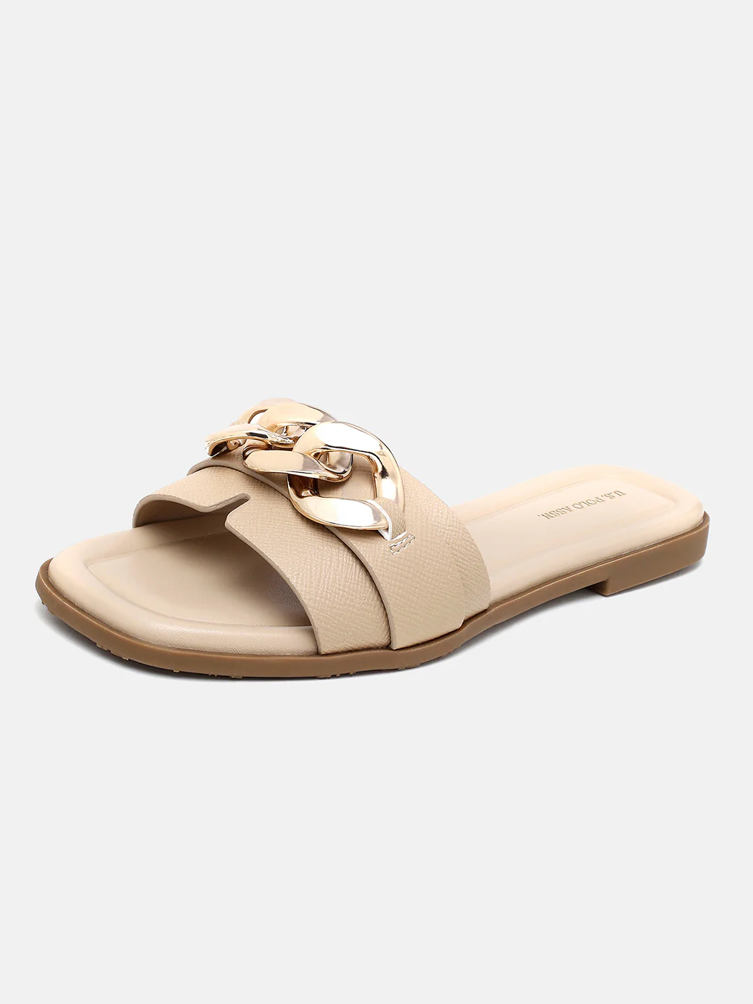 Brevan Open Toe Gold Hardware Sandals - Image 5