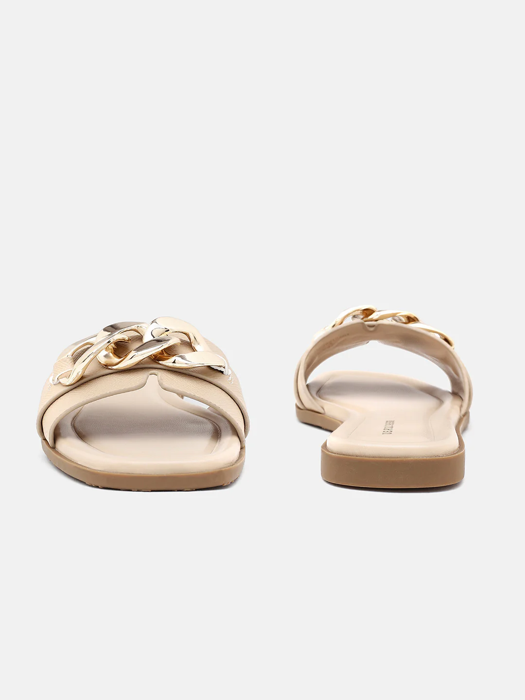Brevan Open Toe Gold Hardware Sandals - Image 8